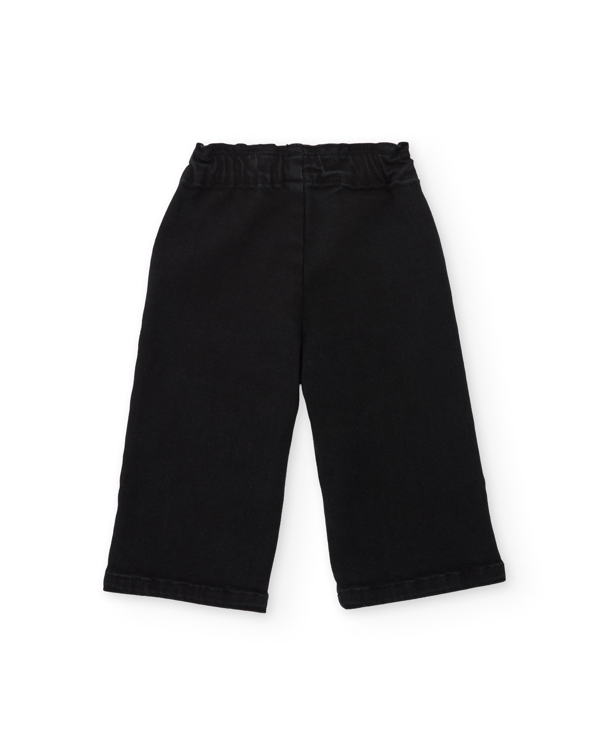 Pantalón de niña de tela plana con bordados florales