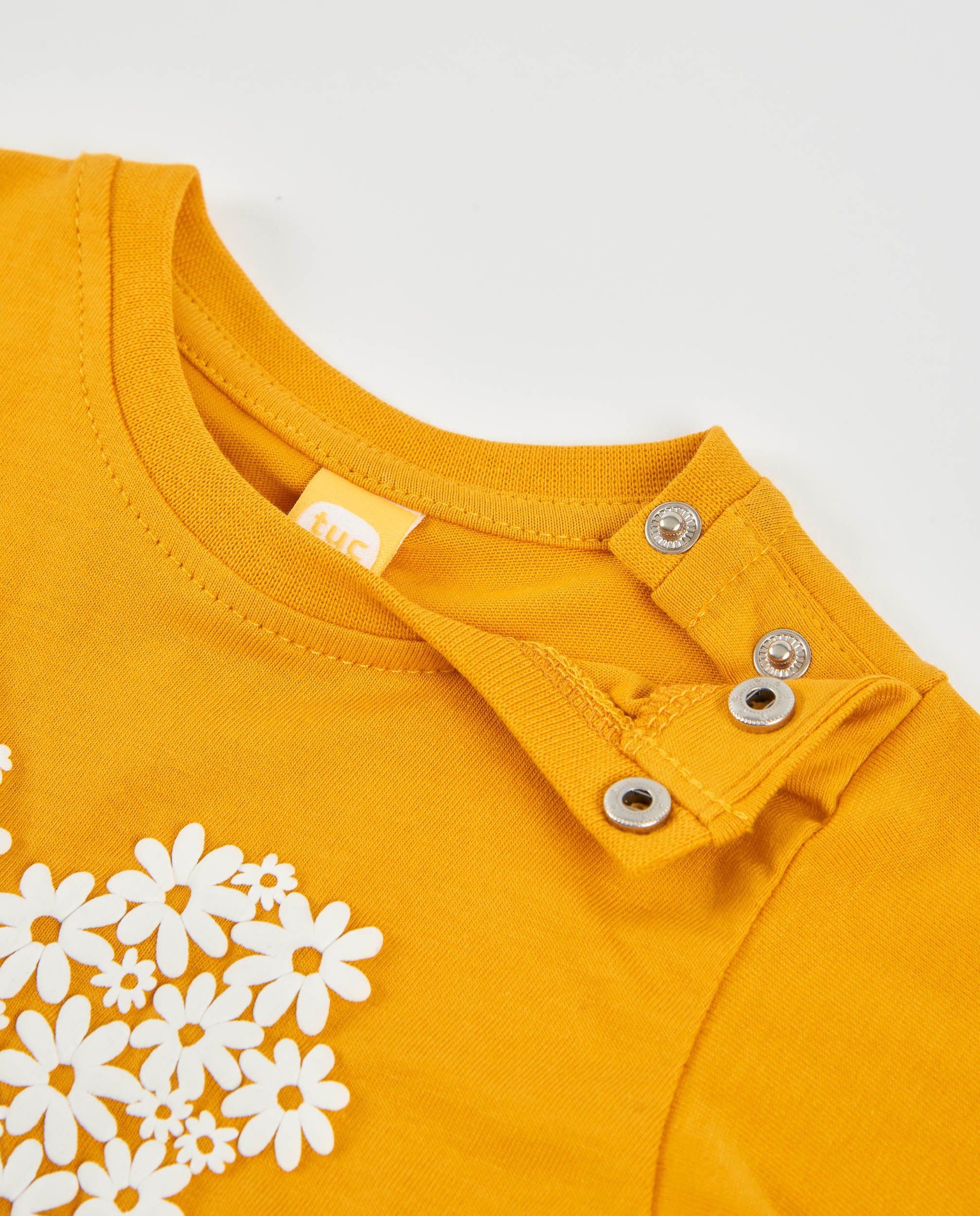Camiseta de niña de punto con manga larga y diseño floral