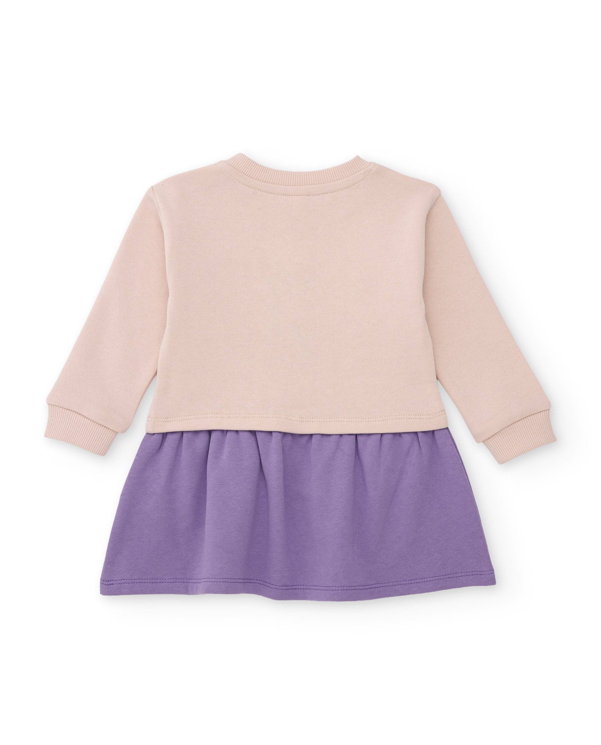 Vestido de niña de felpa con mensaje bordado y flores