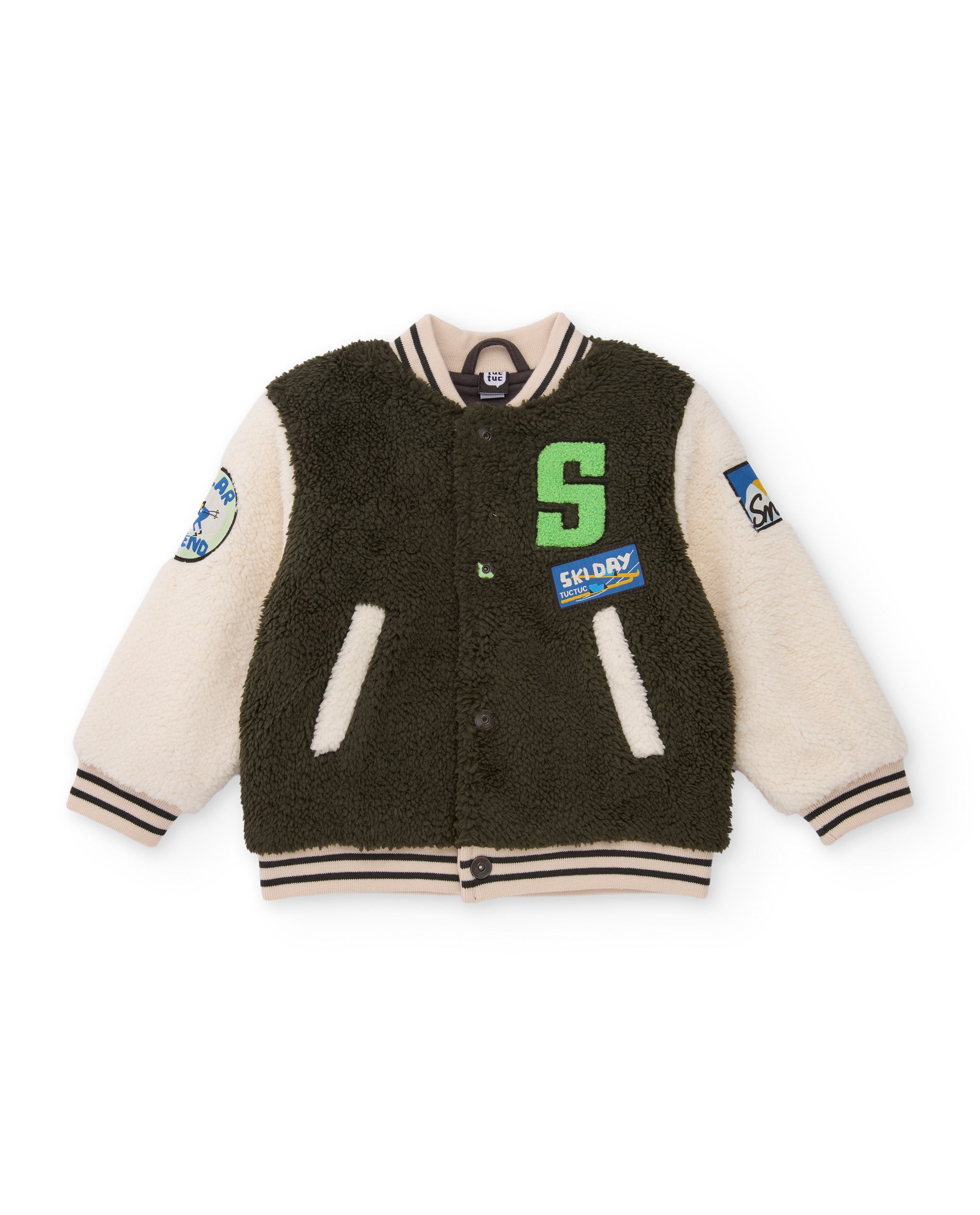 Chaqueta de niño de lana con parches decorativos