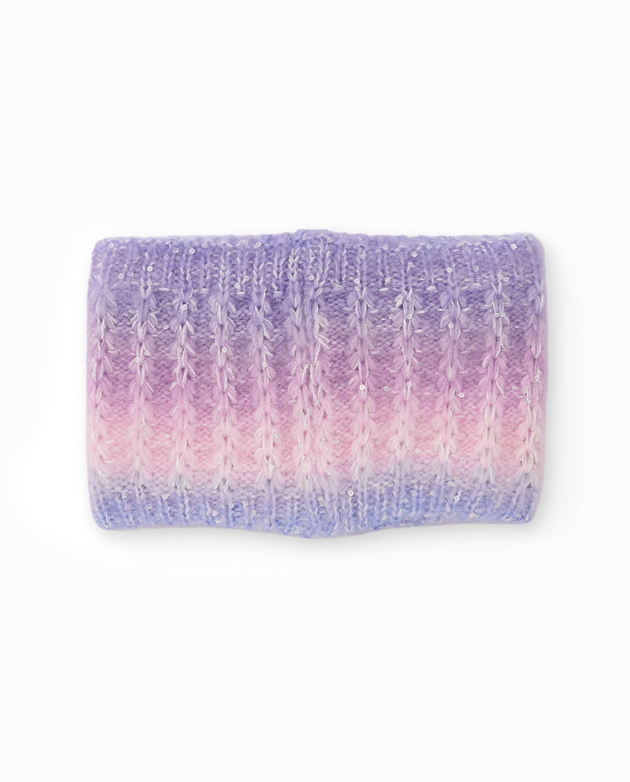 Braga de cuello de niña de tricot efecto degradado y lentejuelas