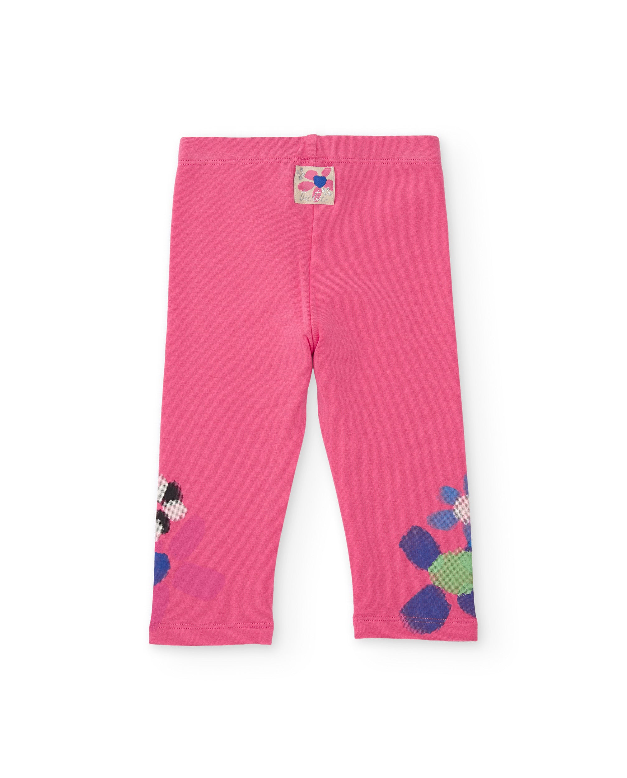 Legging de niña de felpa con estampado floral y cintura elástica