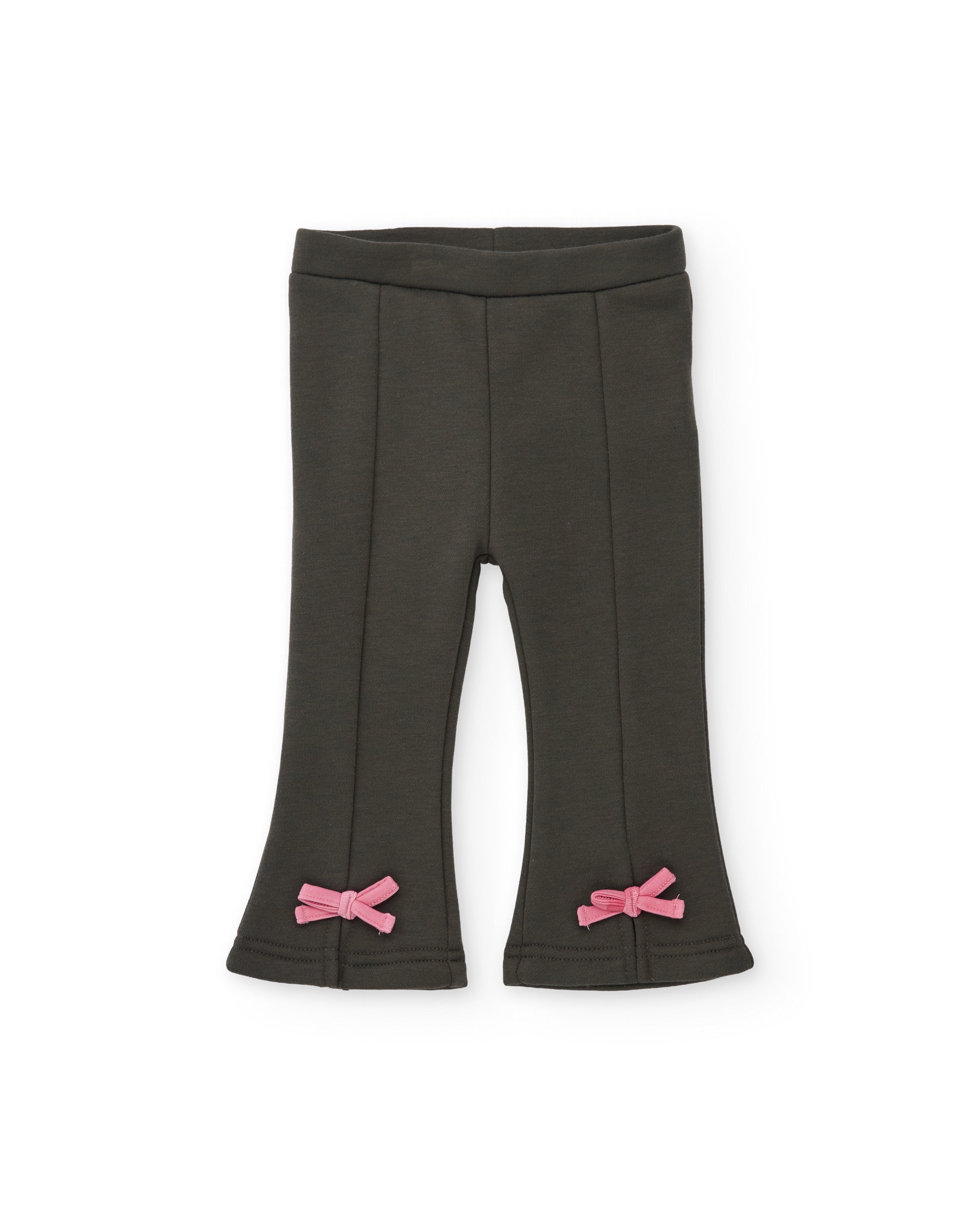 Pantalón de niña de felpa con lazos decorativos y tacto suave