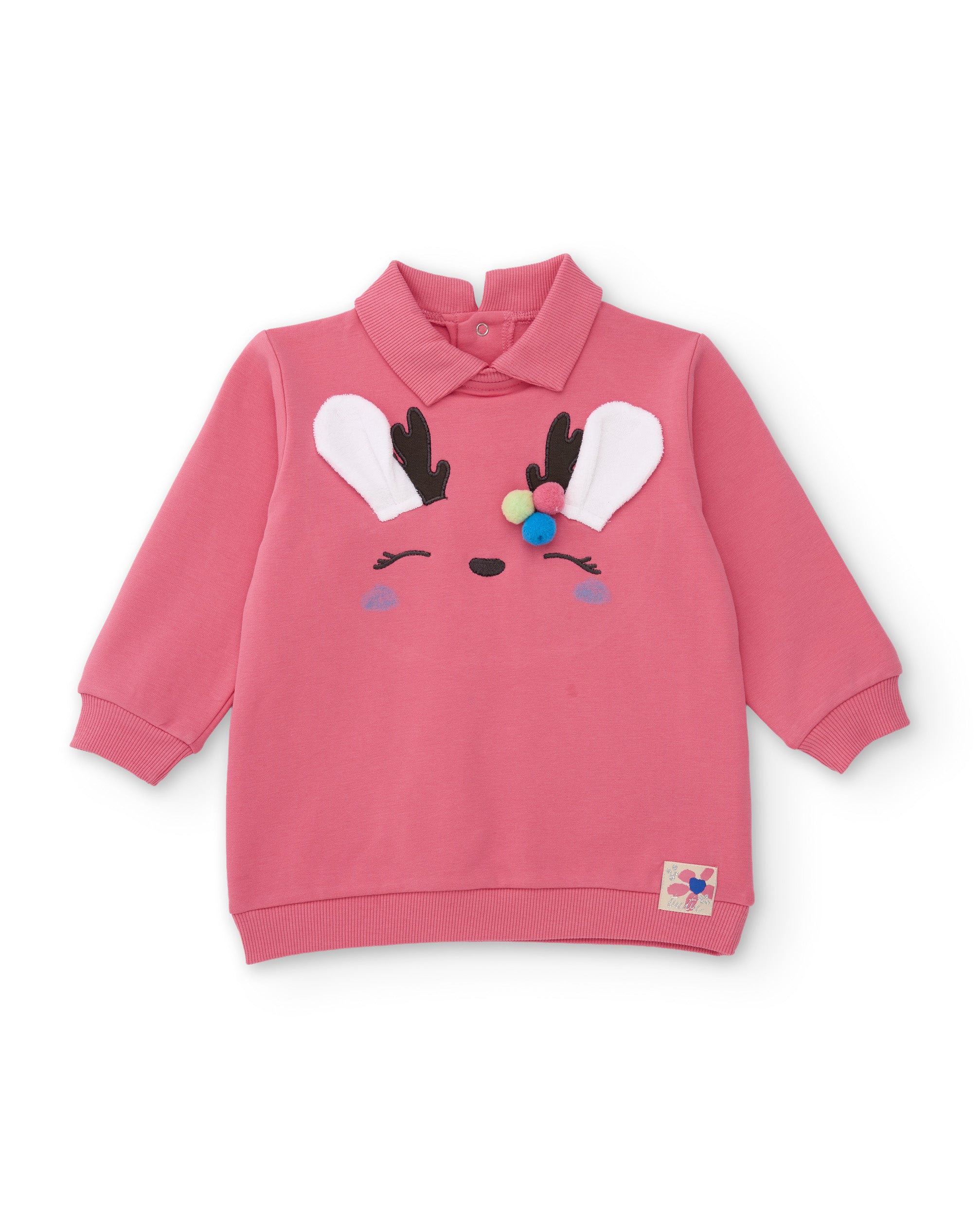 Vestido de niña de felpa con diseño divertido y tacto cálido