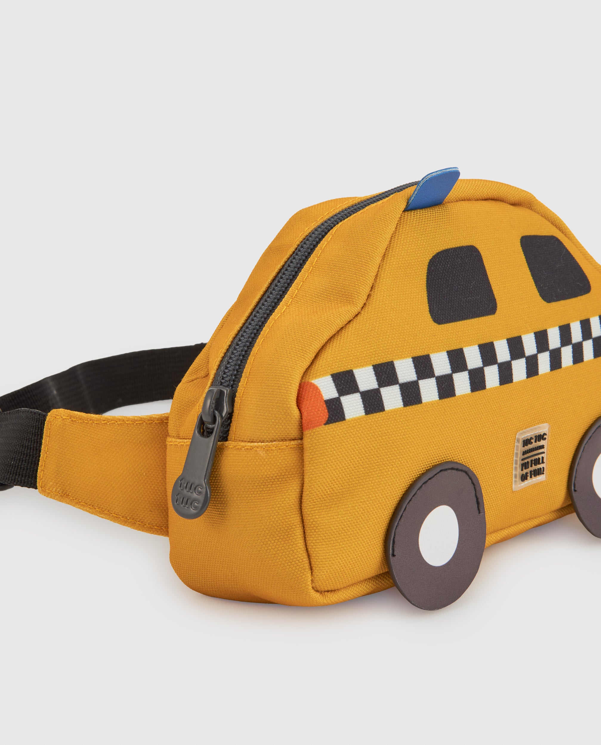 Bandolera de niño con diseño de taxi y apliques divertidos