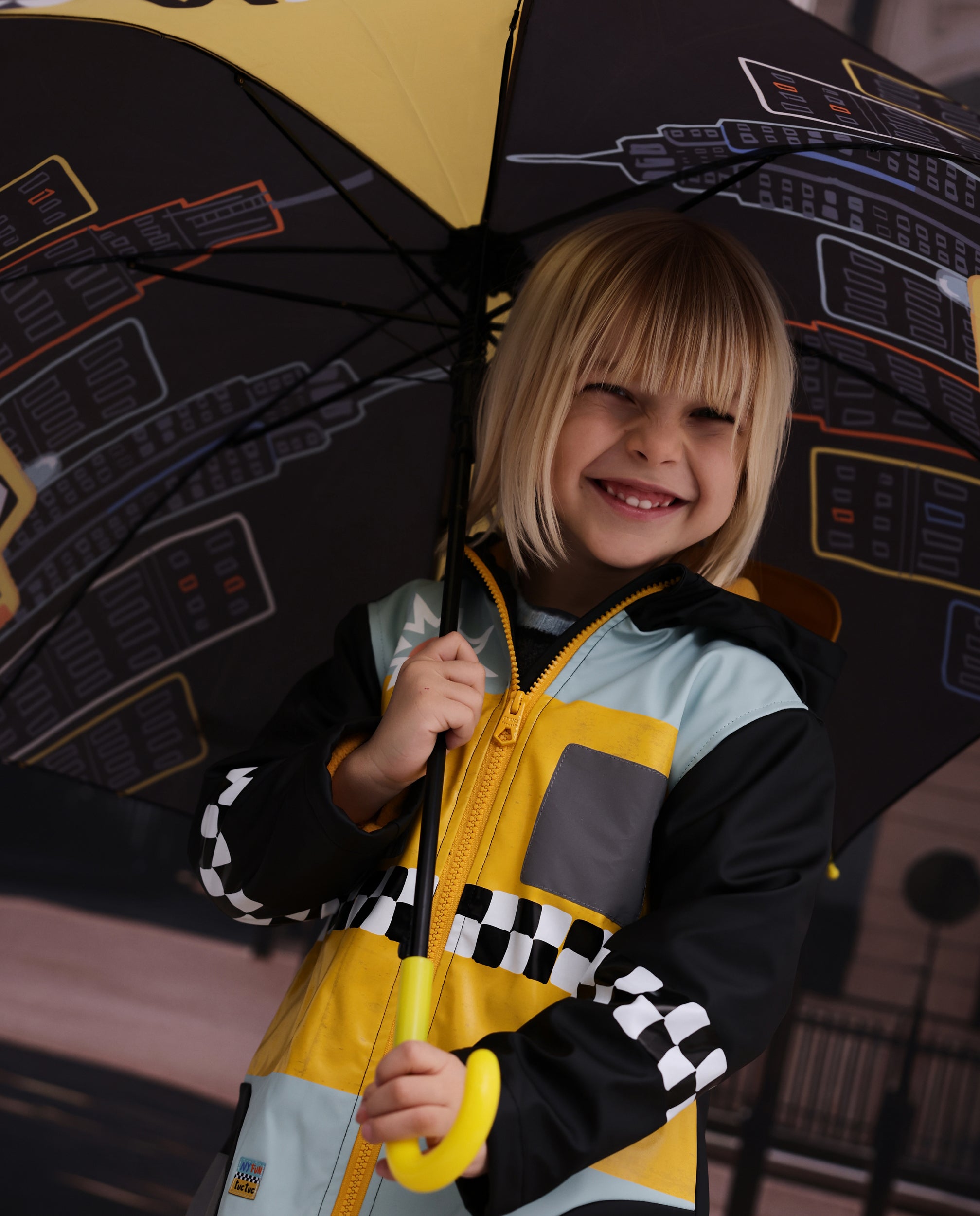 Paraguas de niño con apertura automática y estampado de taxi