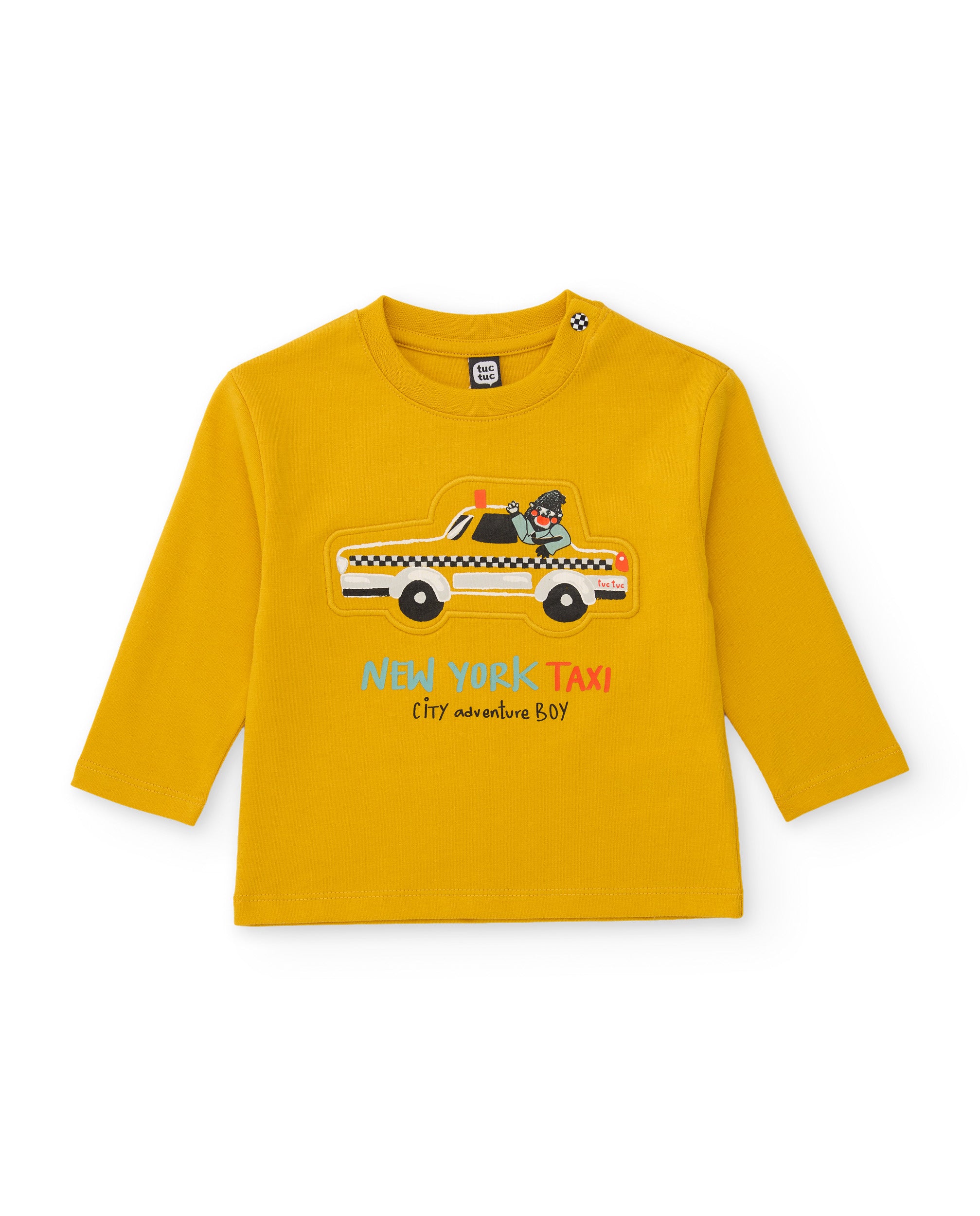 Camiseta de niño de punto con aplique de coche