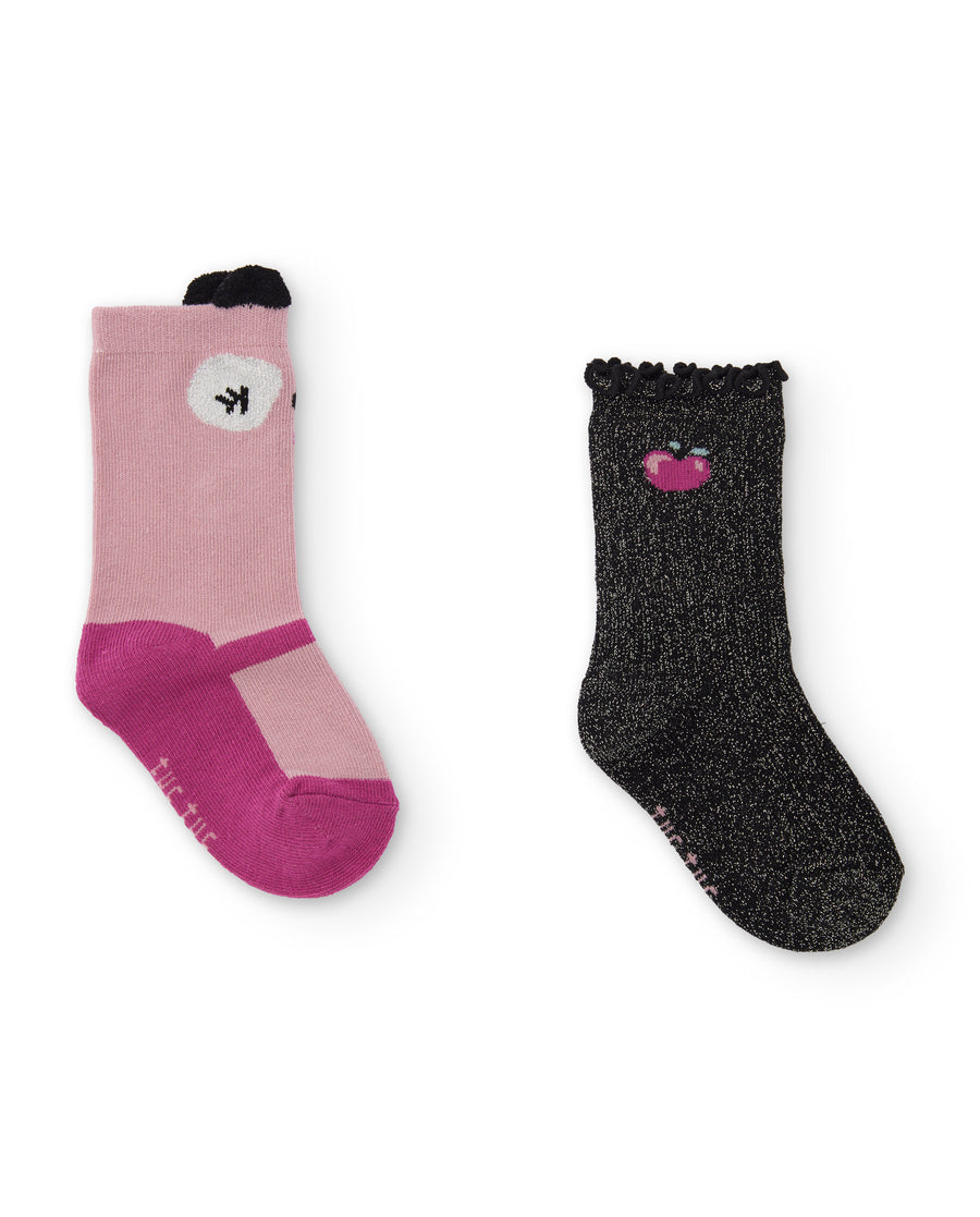 Set de calcetines de niña de tricot con diseños divertidos