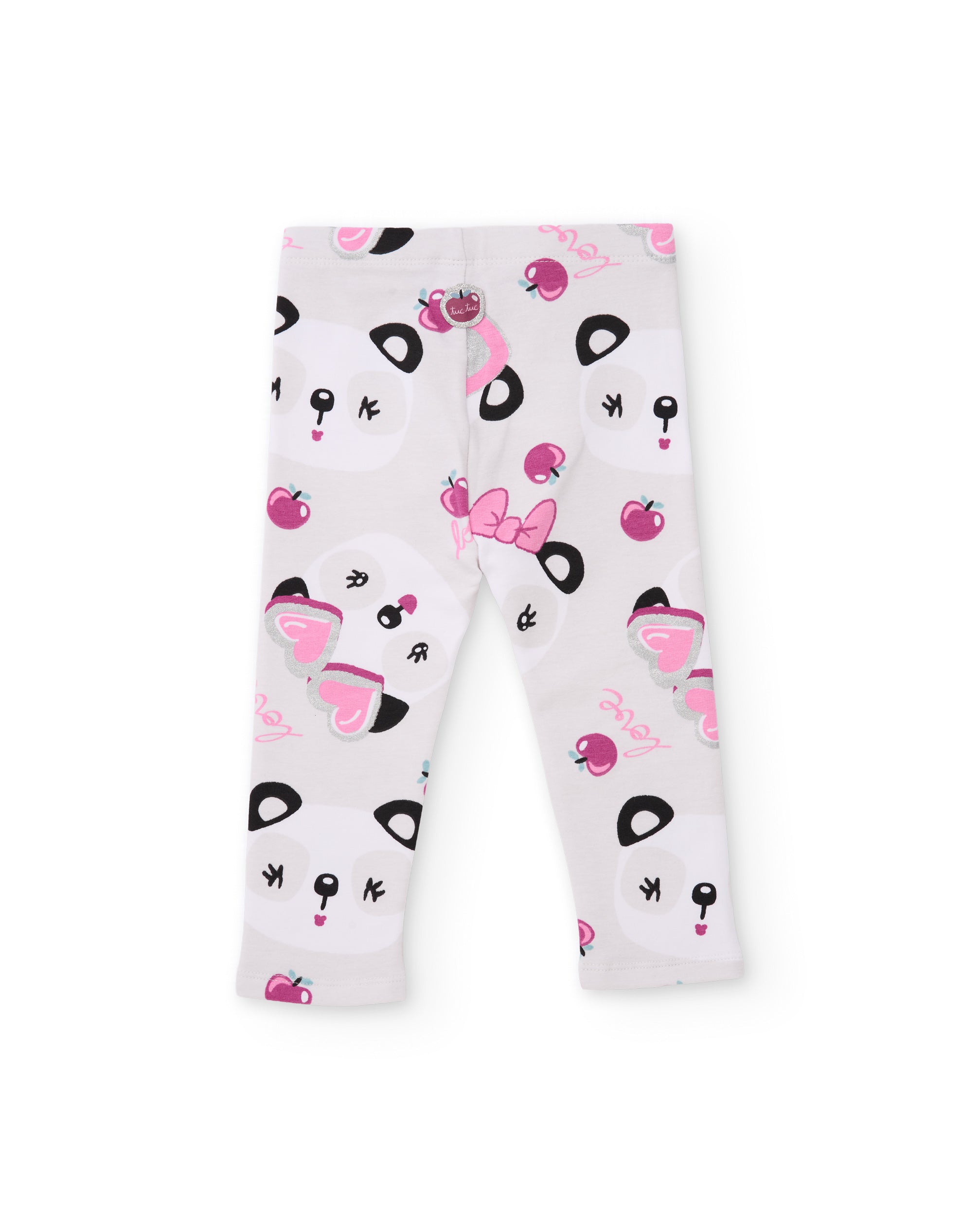 Legging de niña de felpa con estampado de pandas