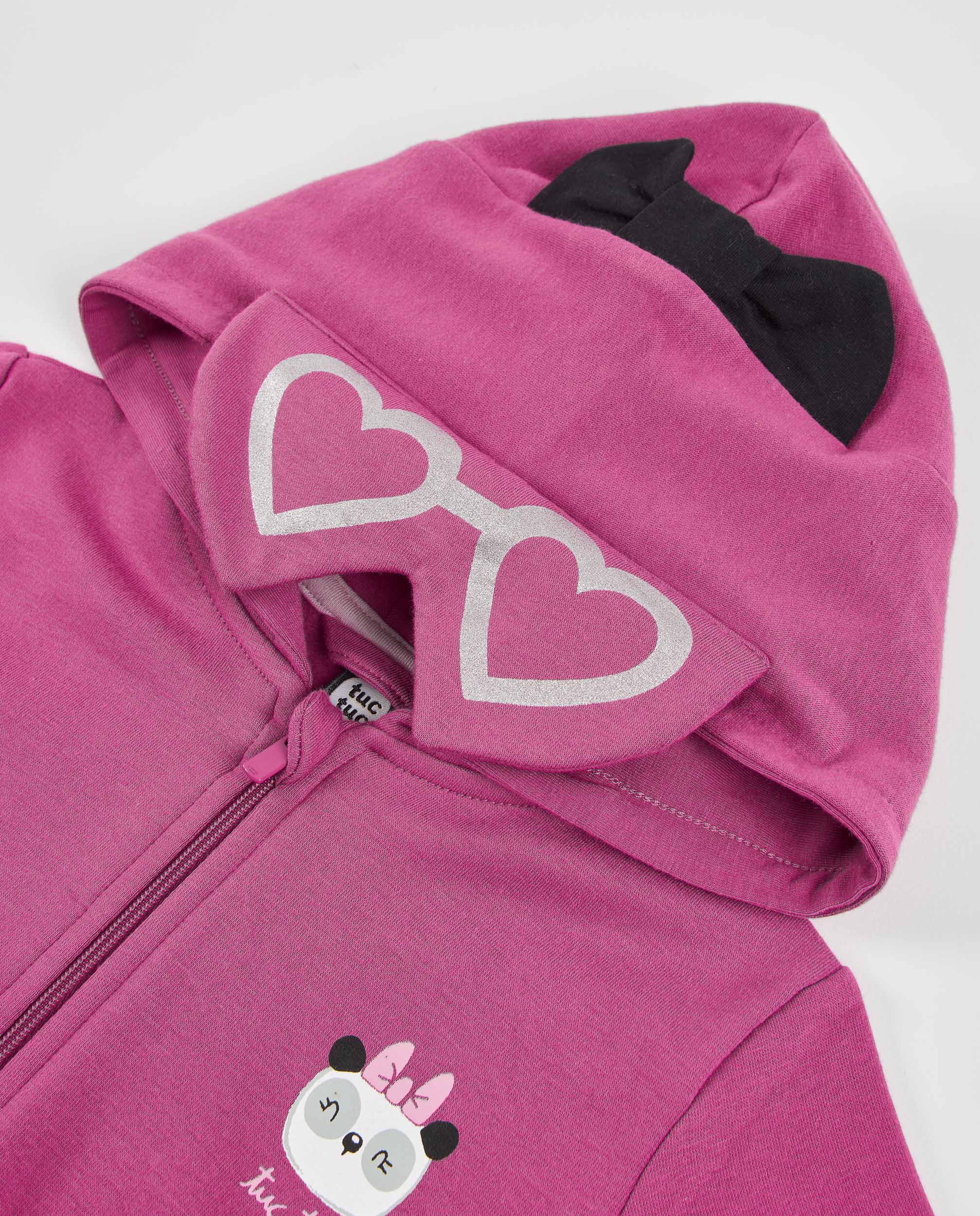 Sudadera de niña de felpa con capucha y diseño divertido