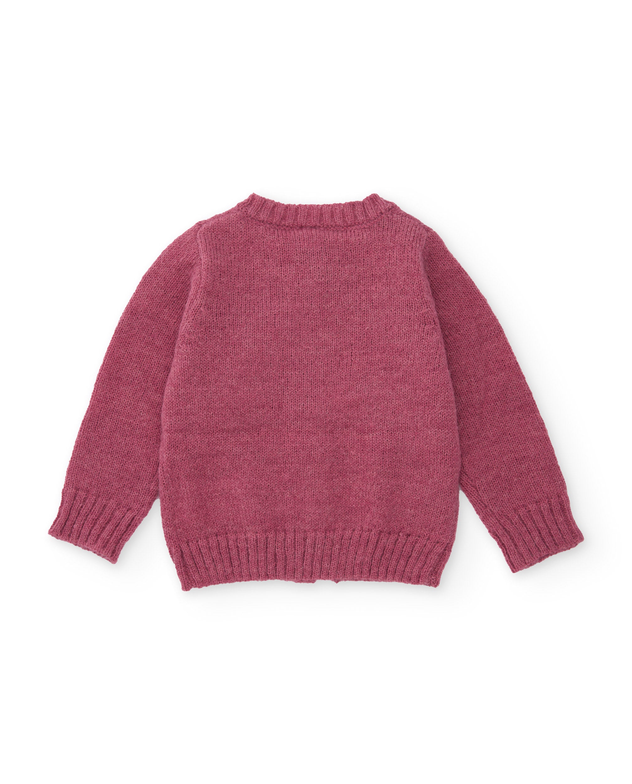 Chaqueta de niña de tricot con caras de panda bordadas