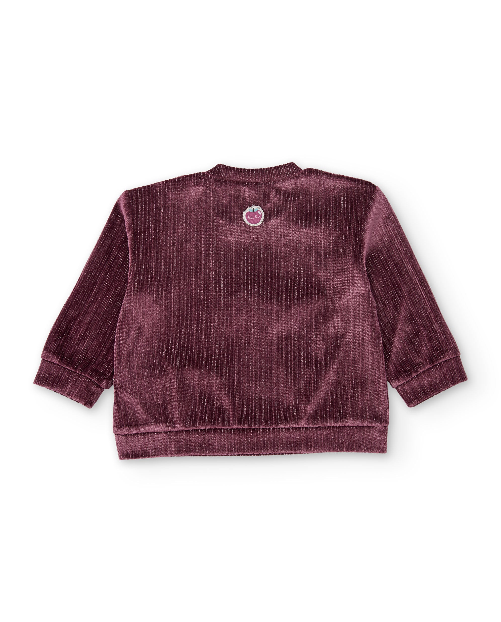 Sudadera de niña de terciopelo con lazos decorativos y tacto suave
