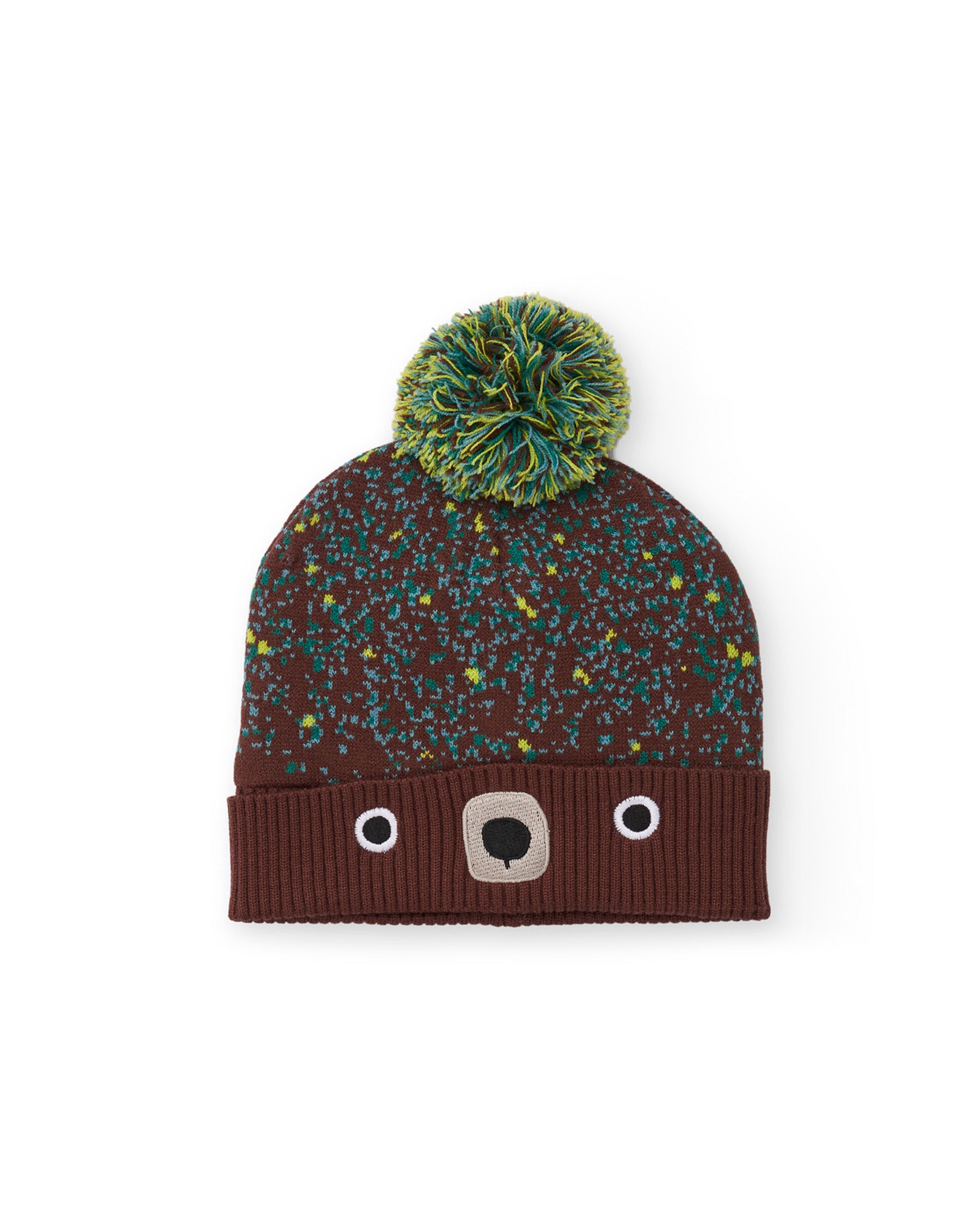 Gorro de niño de tricot con pompón y diseño divertido