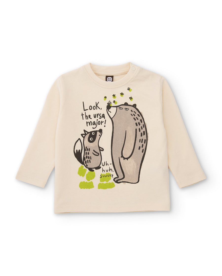 Camiseta de niño de punto con gráfico de animales y manga larga