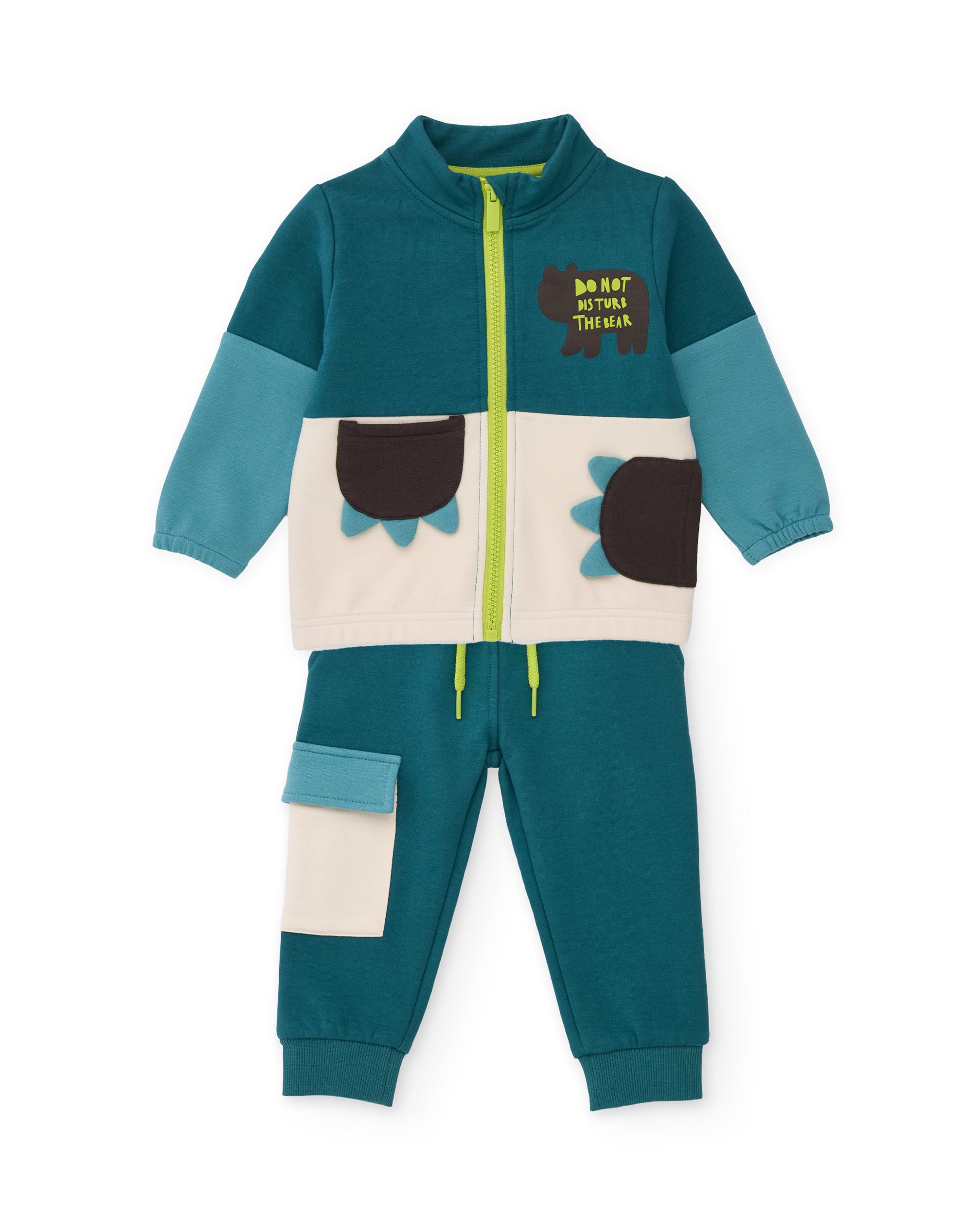 Conjunto de niño de felpa con estampado divertido y tacto suave
