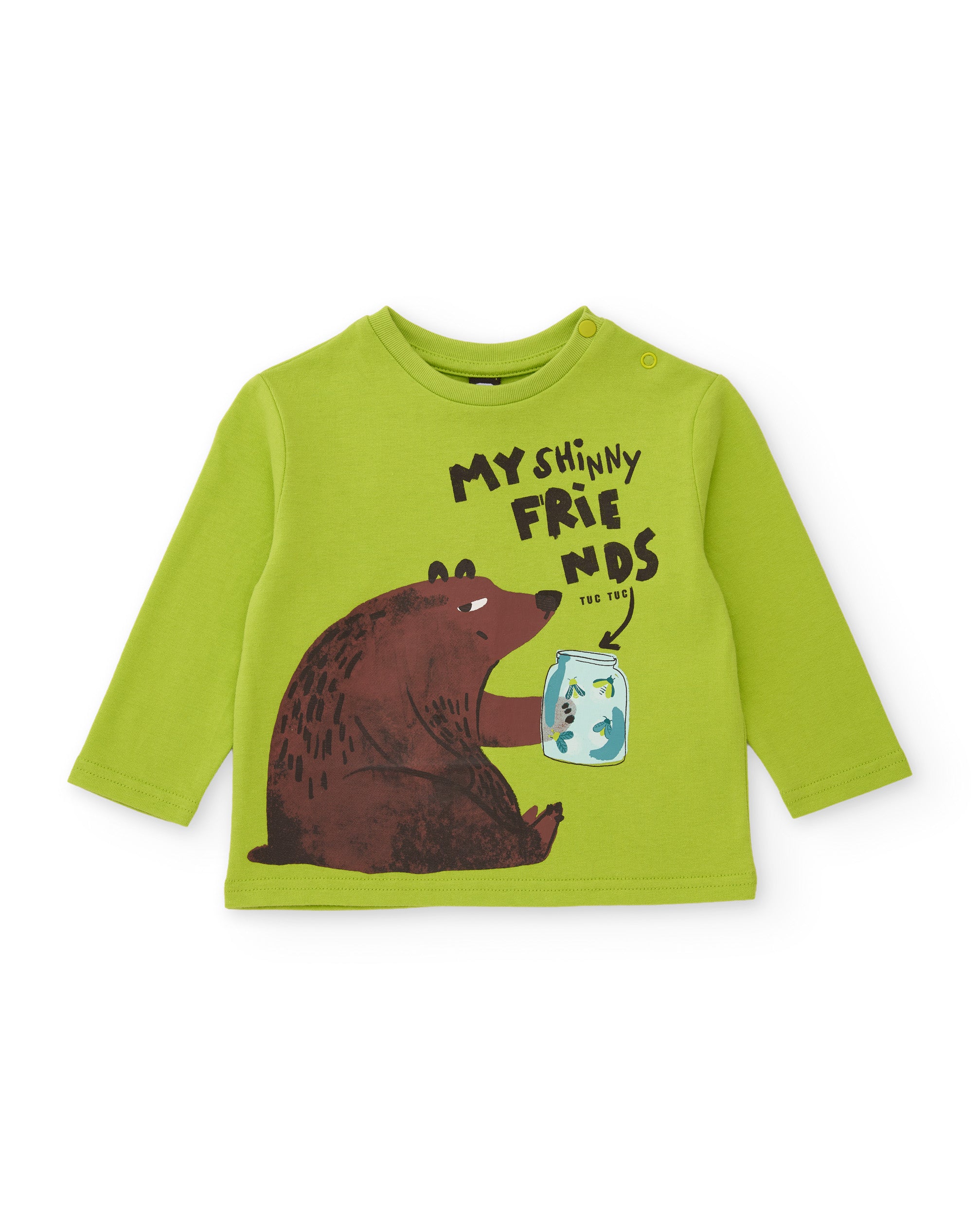 Camiseta de niño de punto con estampado de oso pardo