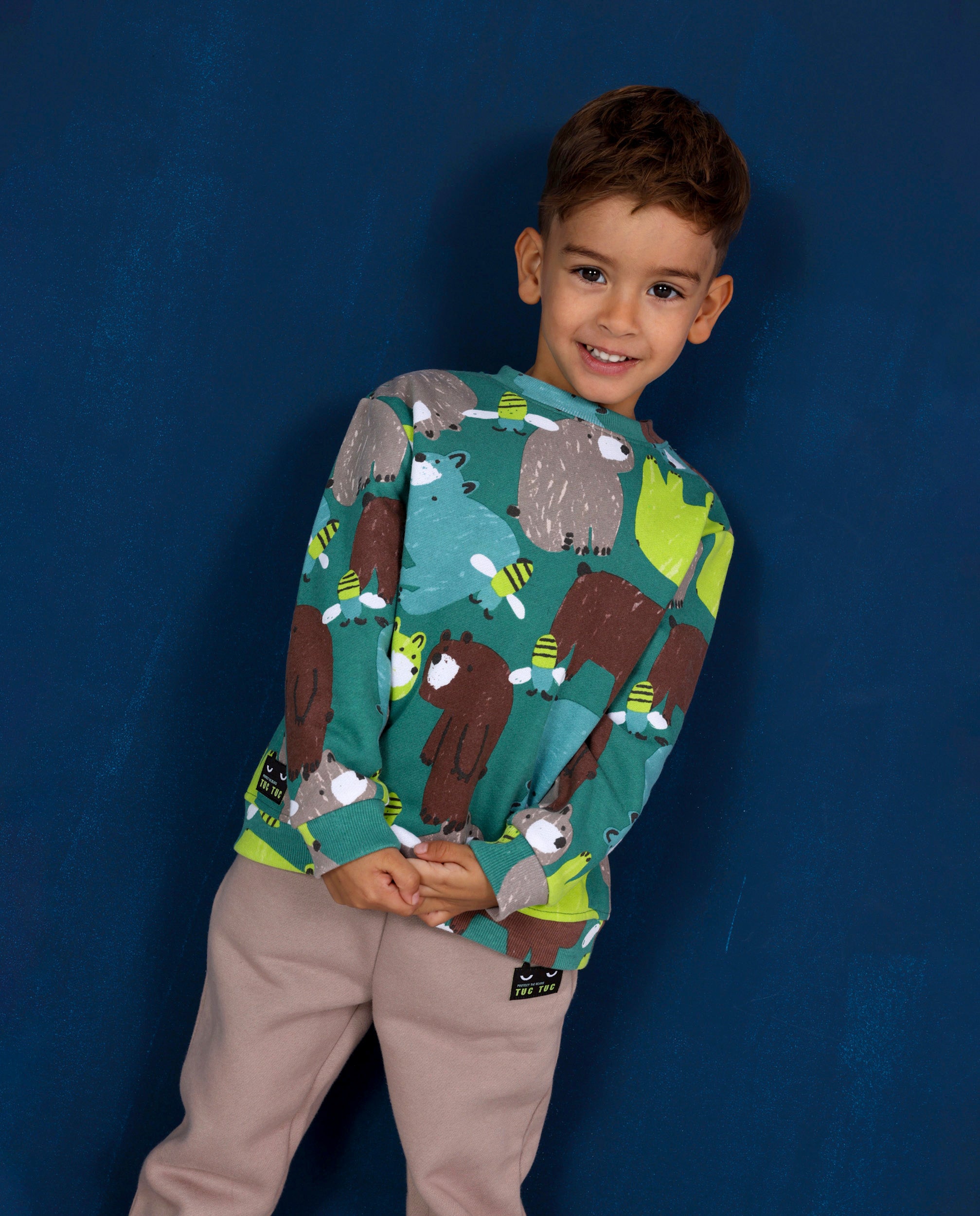 Pantalón de niño de felpa con cintura elástica y ajuste cómodo