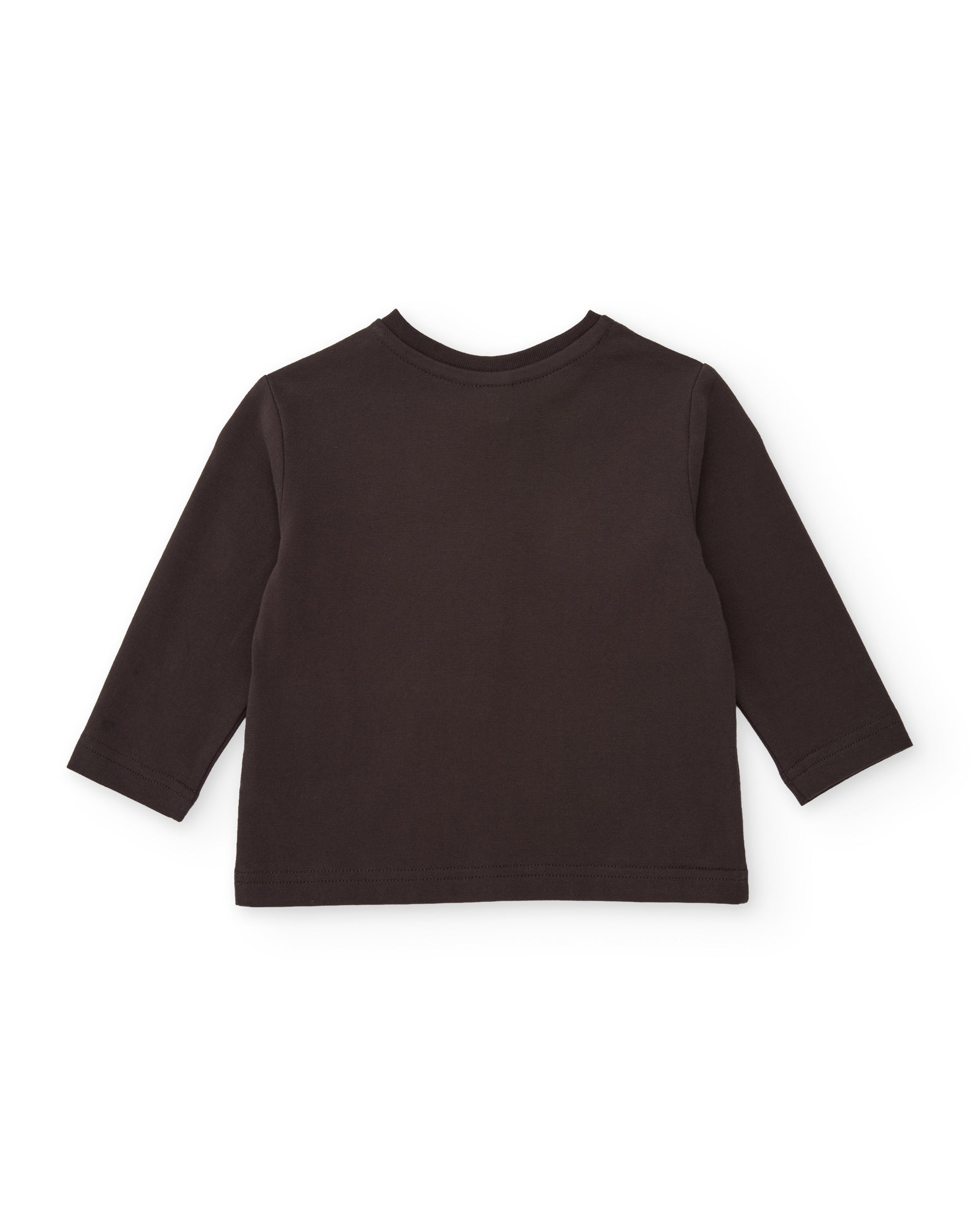 Camiseta de niño de punto con manga larga y estampado frontal