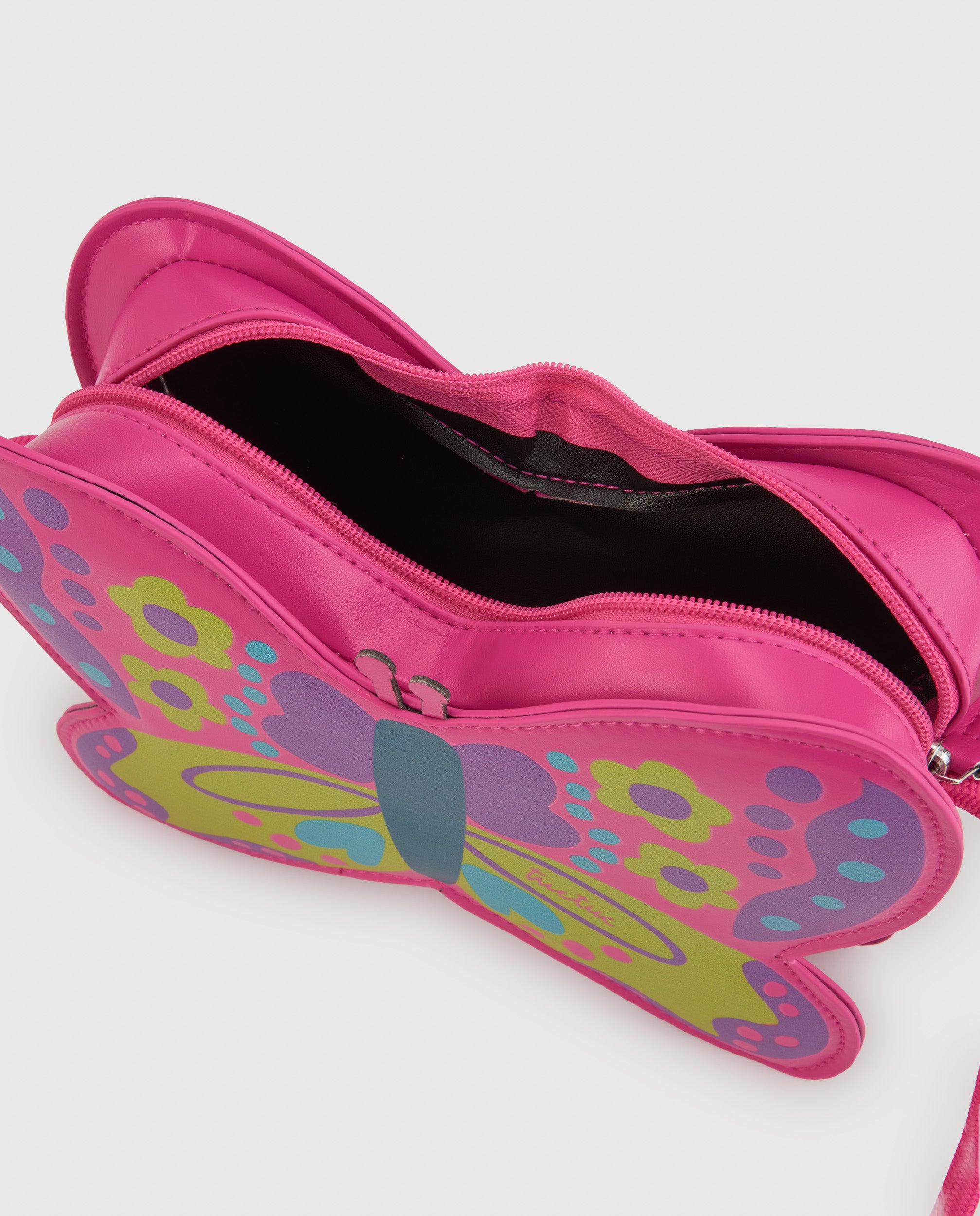 Bolso de niña con forma de mariposa y estampado floral