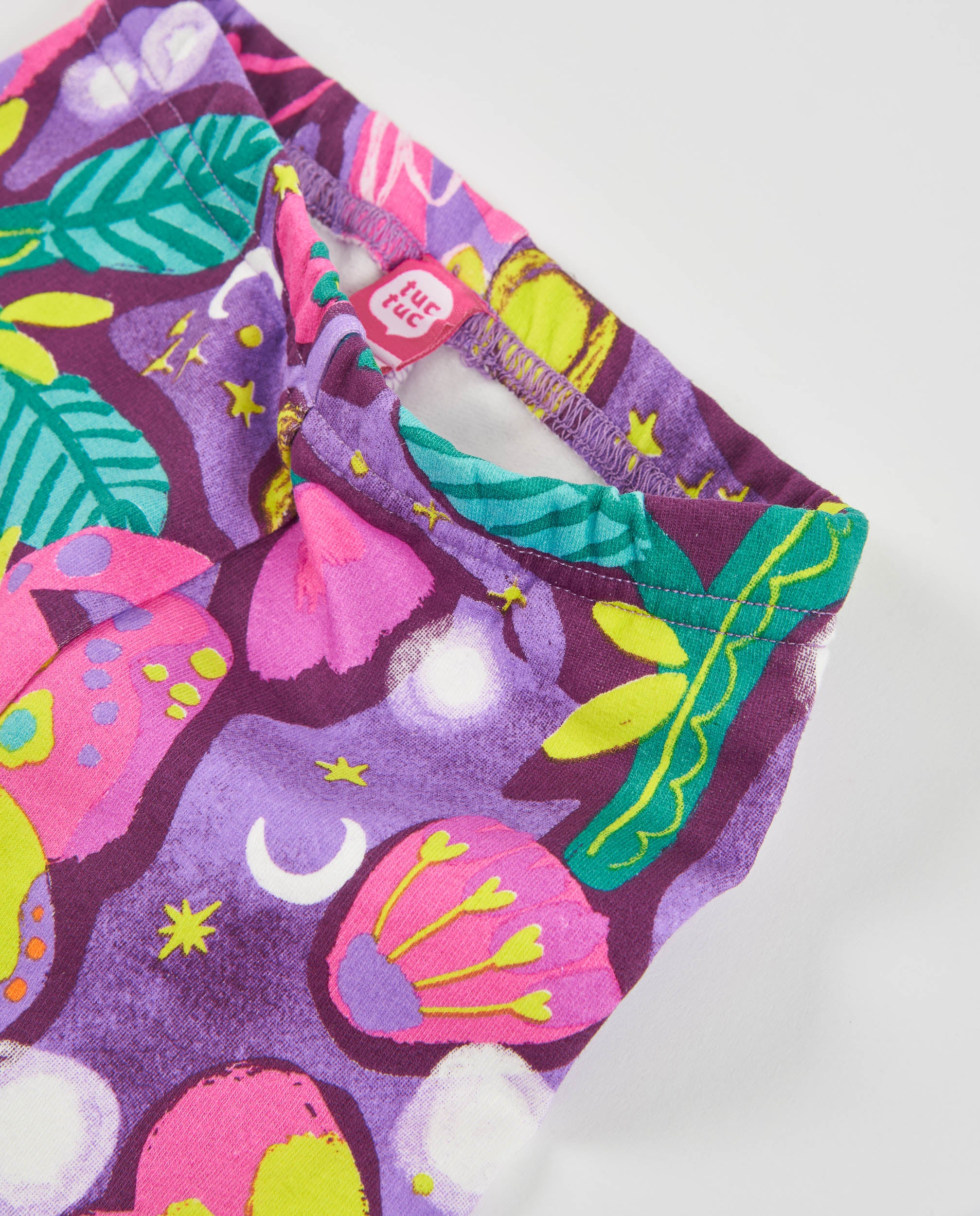 Legging de niña de felpa con estampado floreado y cintura elástica