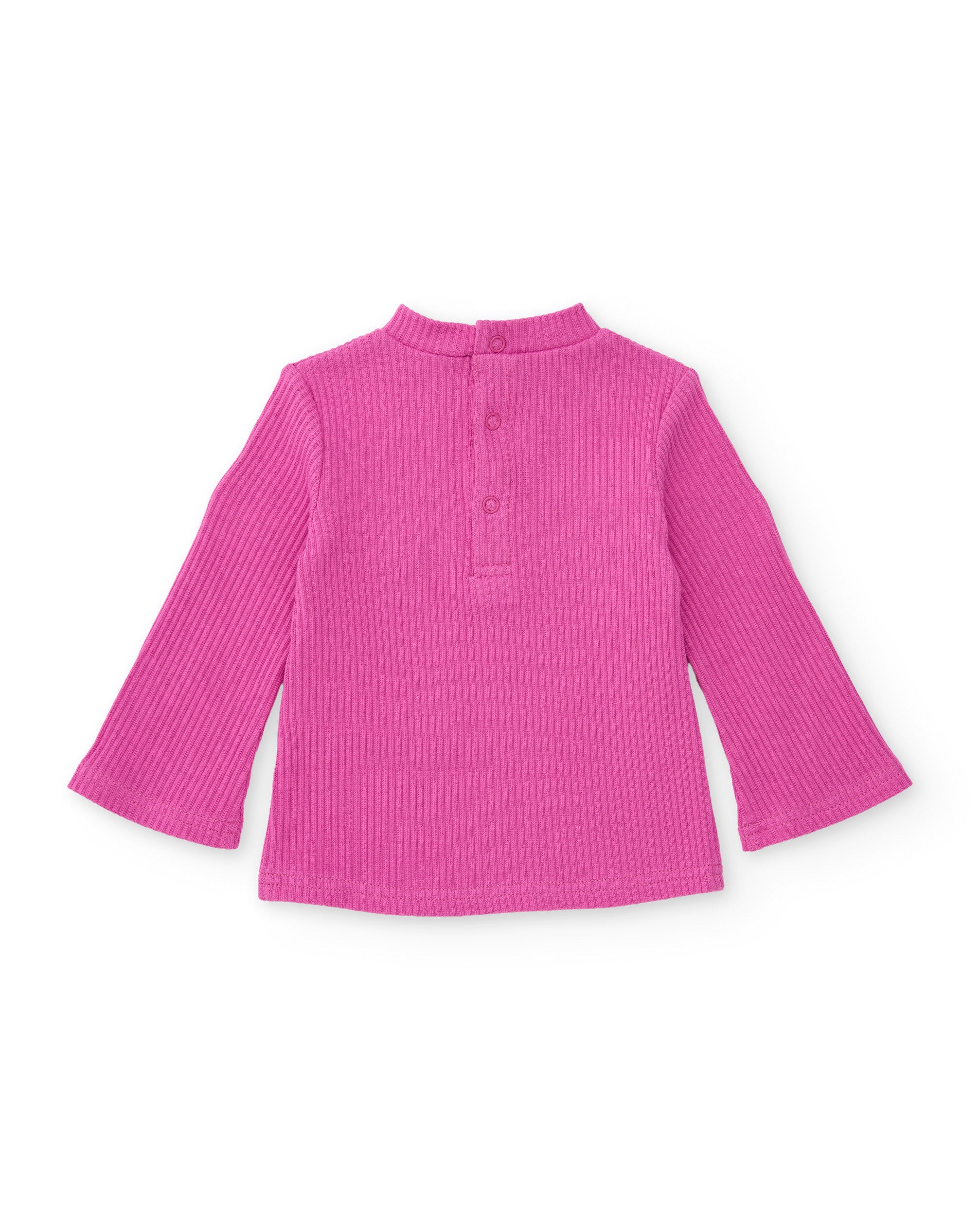 Camiseta de niña de punto con manga larga y estampado de mariposa