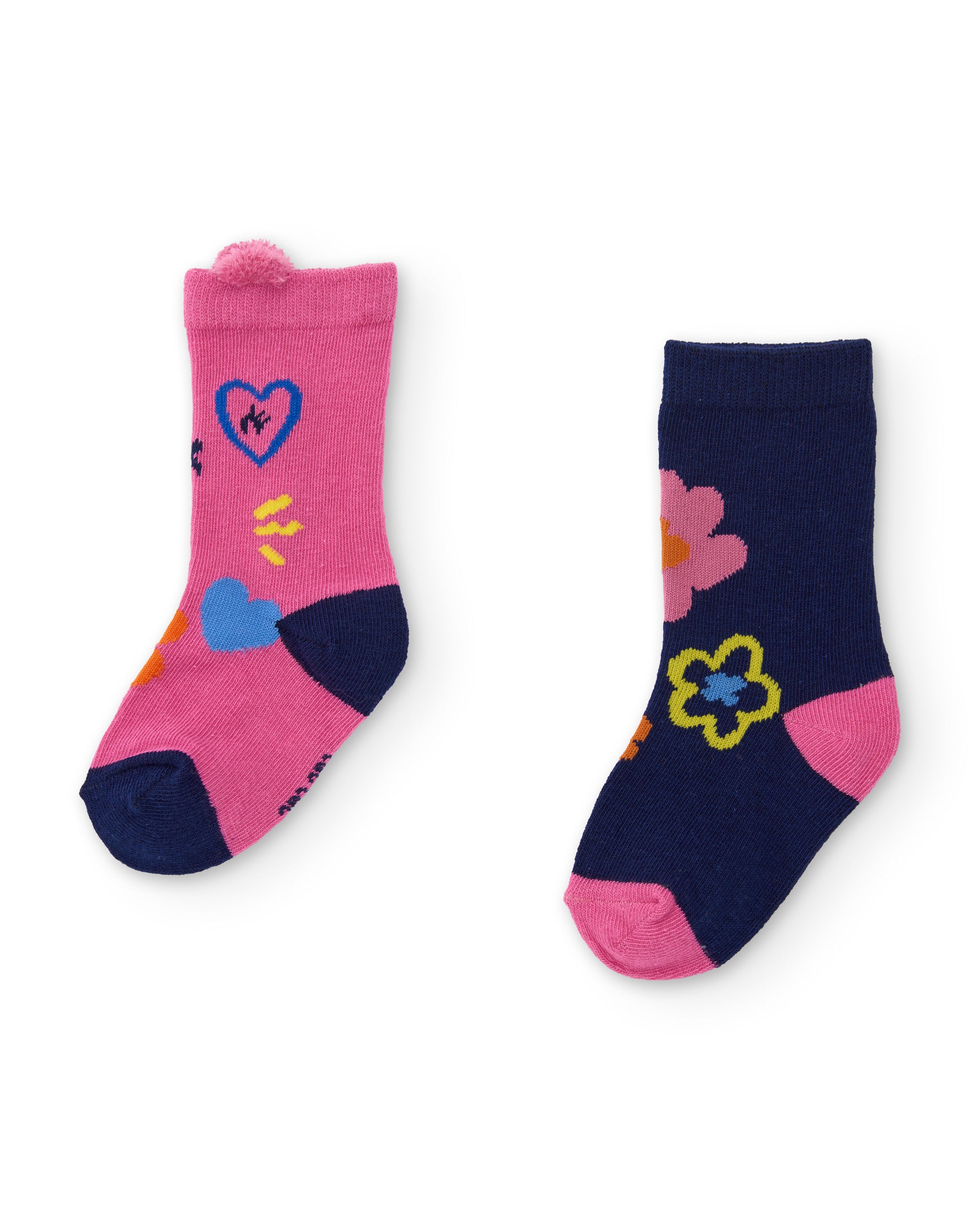Set de calcetines de niña de algodón con estampado floral