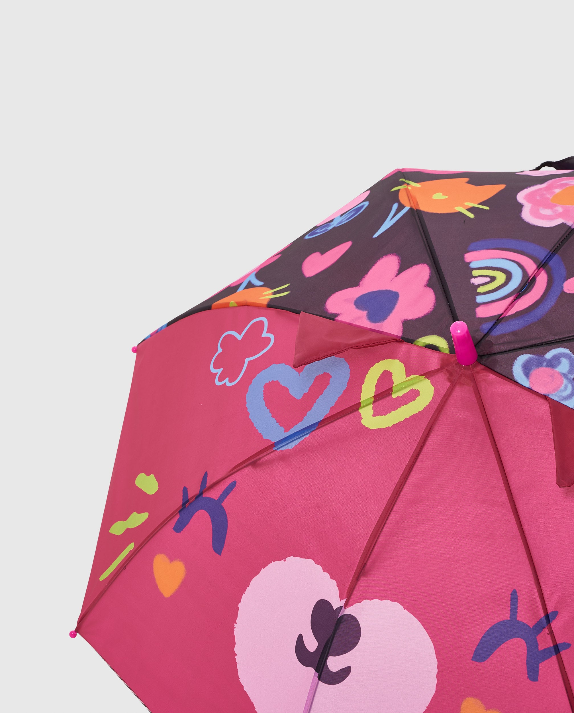 Paraguas de niña con estampado floral y apertura automática
