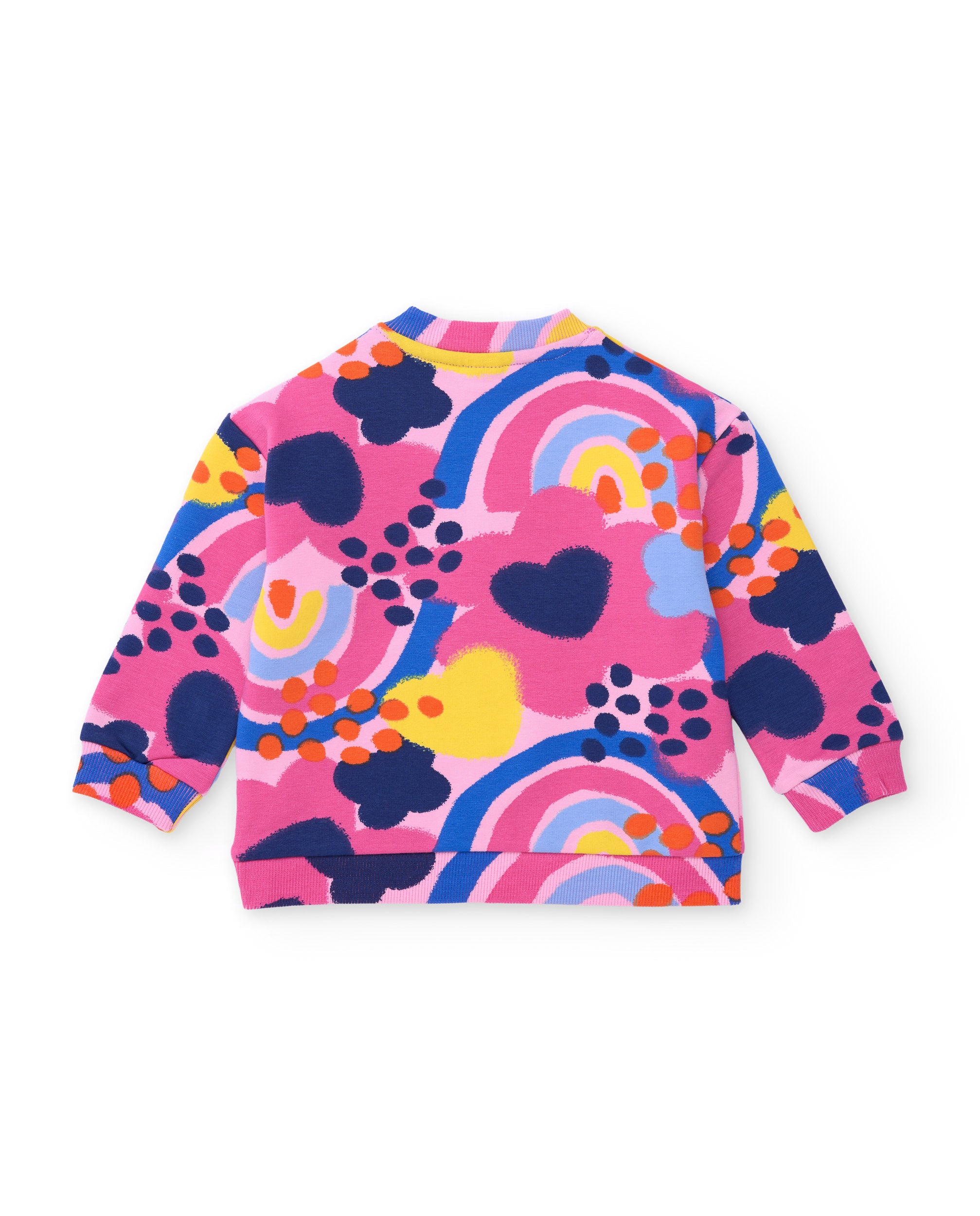 Conjunto de niña de felpa con sudadera estampada y falda a juego