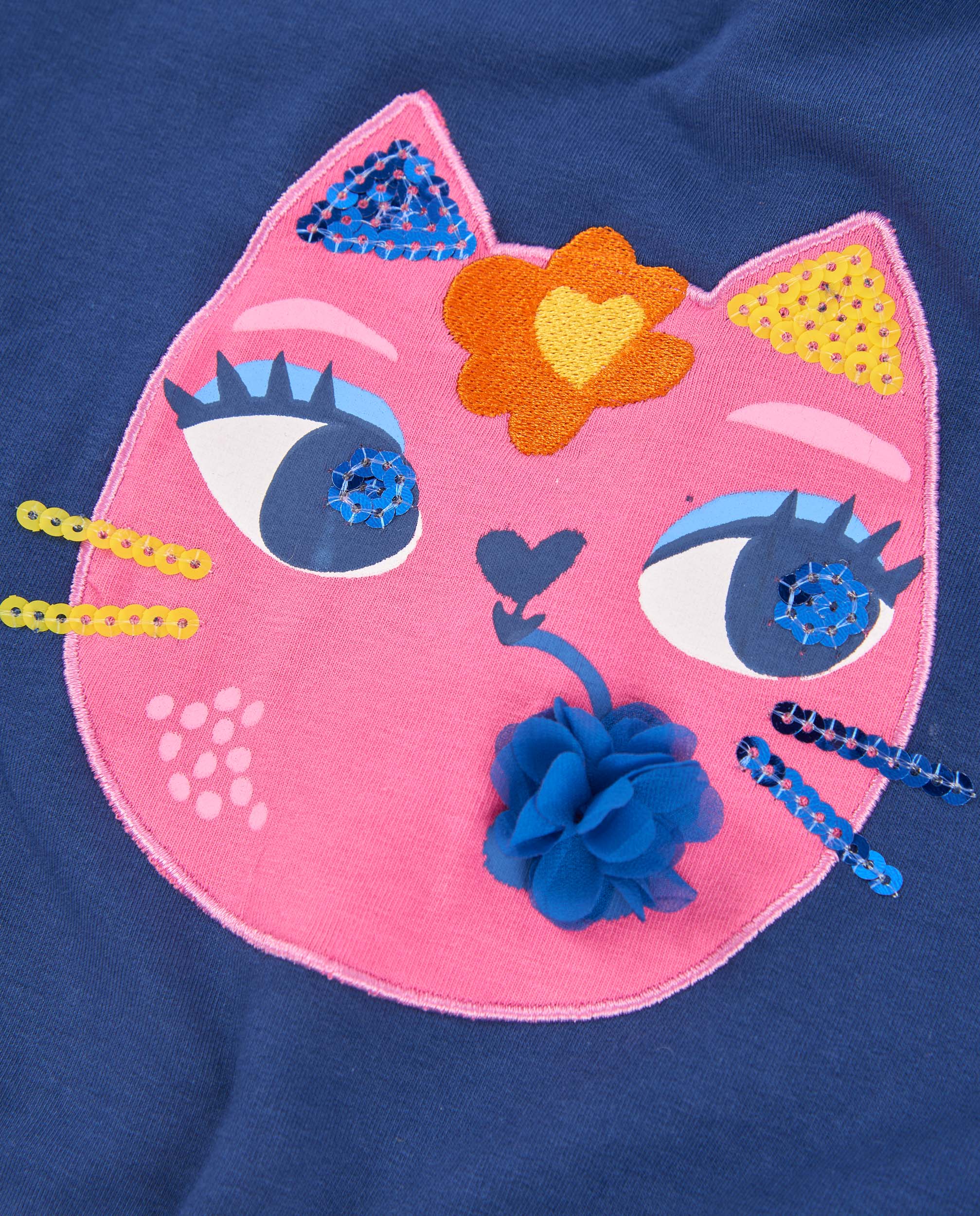 Sudadera de niña de felpa con estampado de gatito y tacto suave