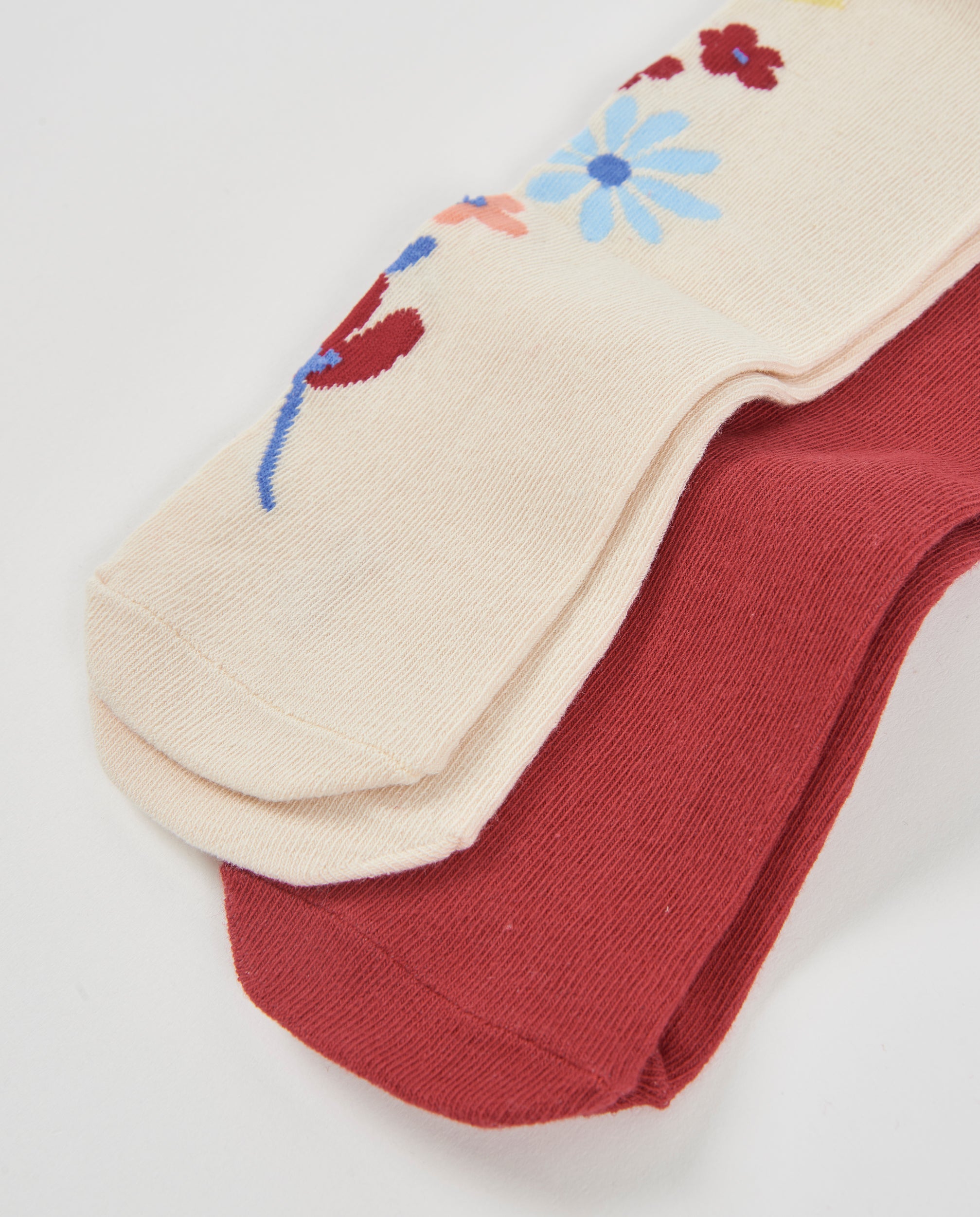 Leotardos de niña de punto con estampado floral y tacto suave