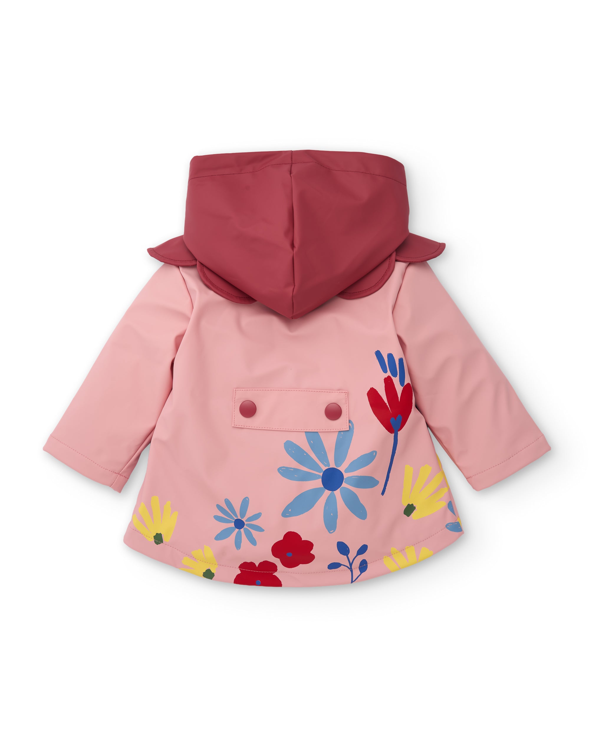 Chubasquero de niña con capucha y estampado floral