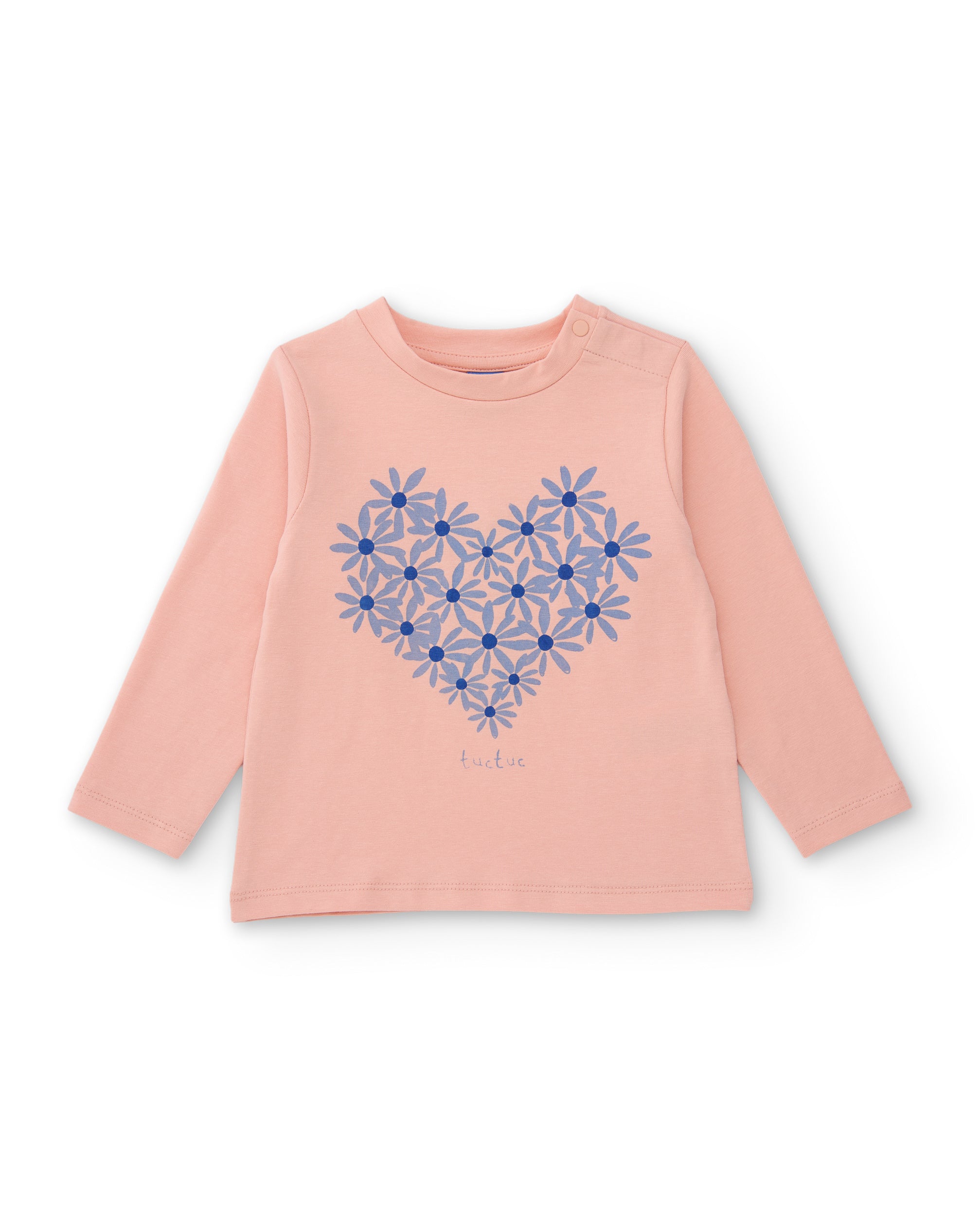 Camiseta de niña de punto con manga larga y estampado floral