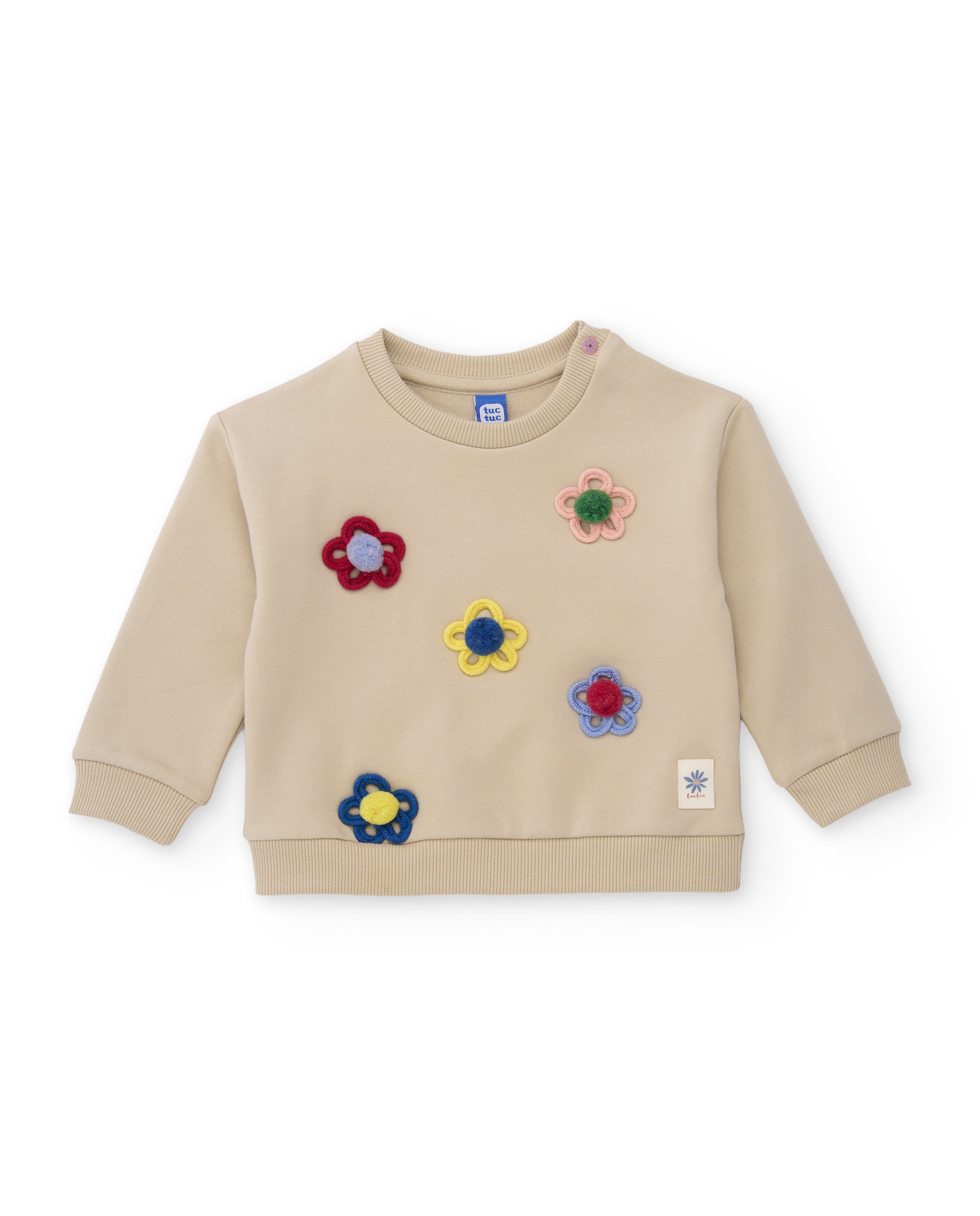 Conjunto de niña de felpa con sudadera de flores y leggings estampados
