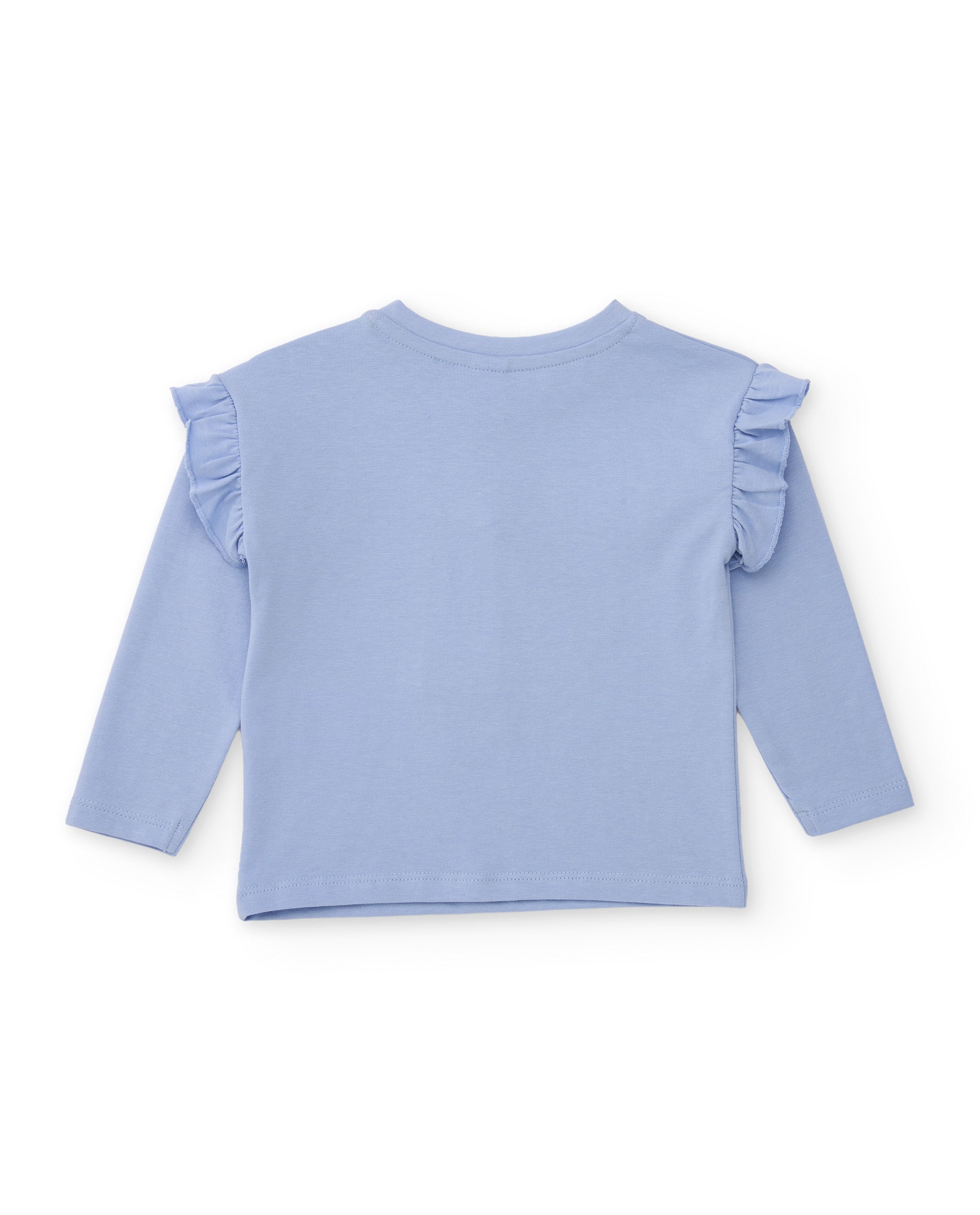 Camiseta de niña de punto con estampado floral central