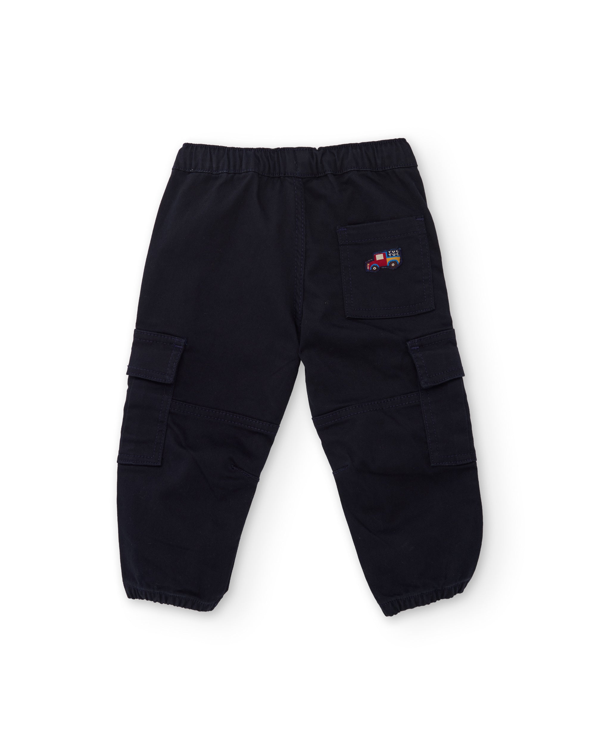 Pantalón cargo de niño de tela plana con bolsillos y tejido resistente