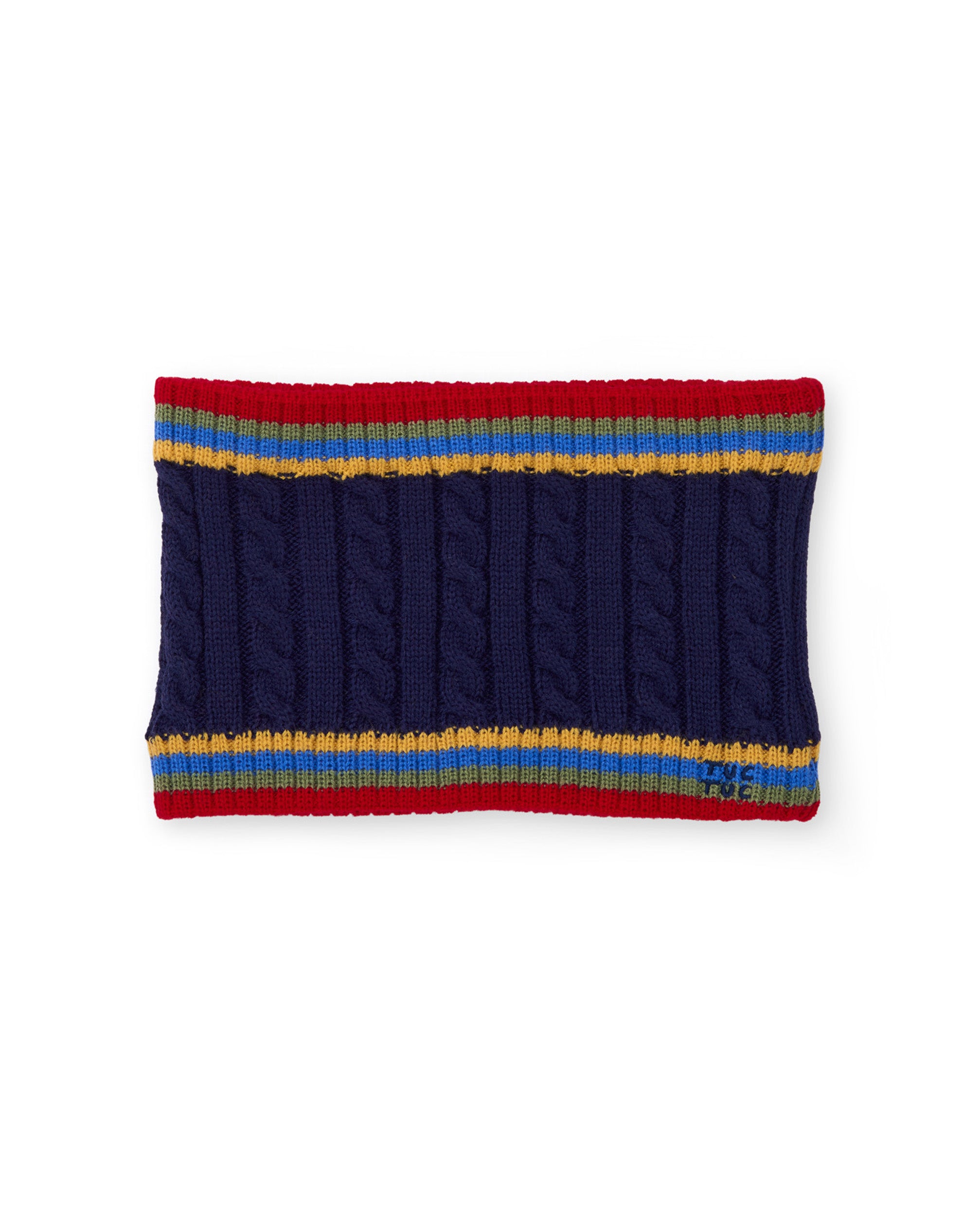 Braga de cuello de niño de tricot con diseño trenzado