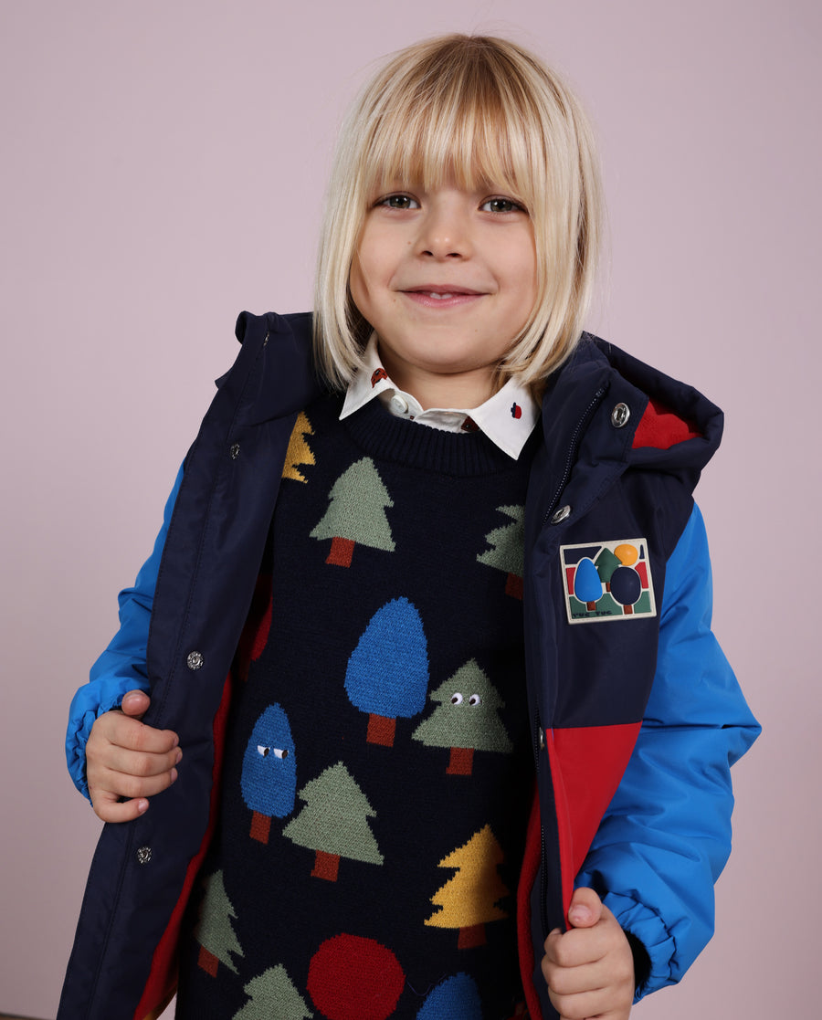 Boys’ tricot jumper with tree print and soft feel