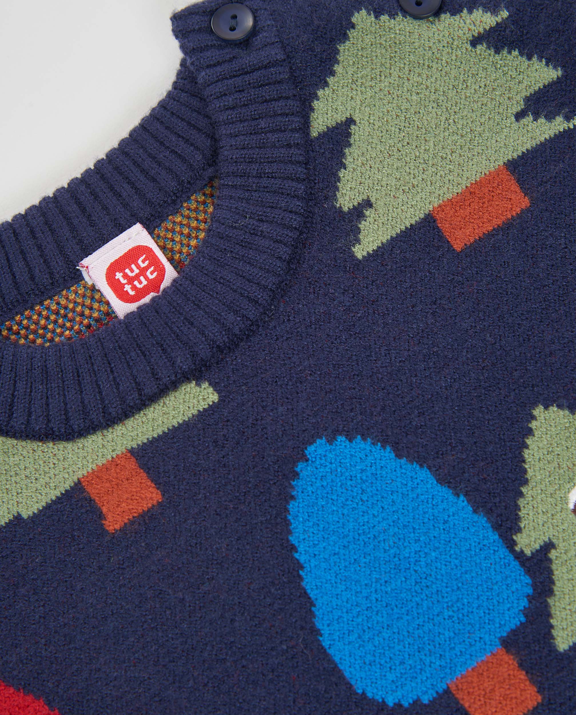 Jersey de niño de tricot con estampado de árboles y tacto suave