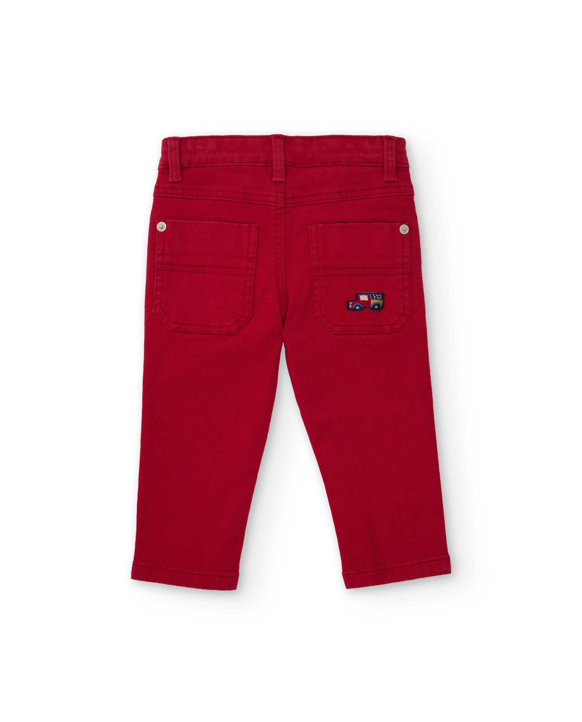 Pantalón de niño de tela plana con bolsillos decorativos
