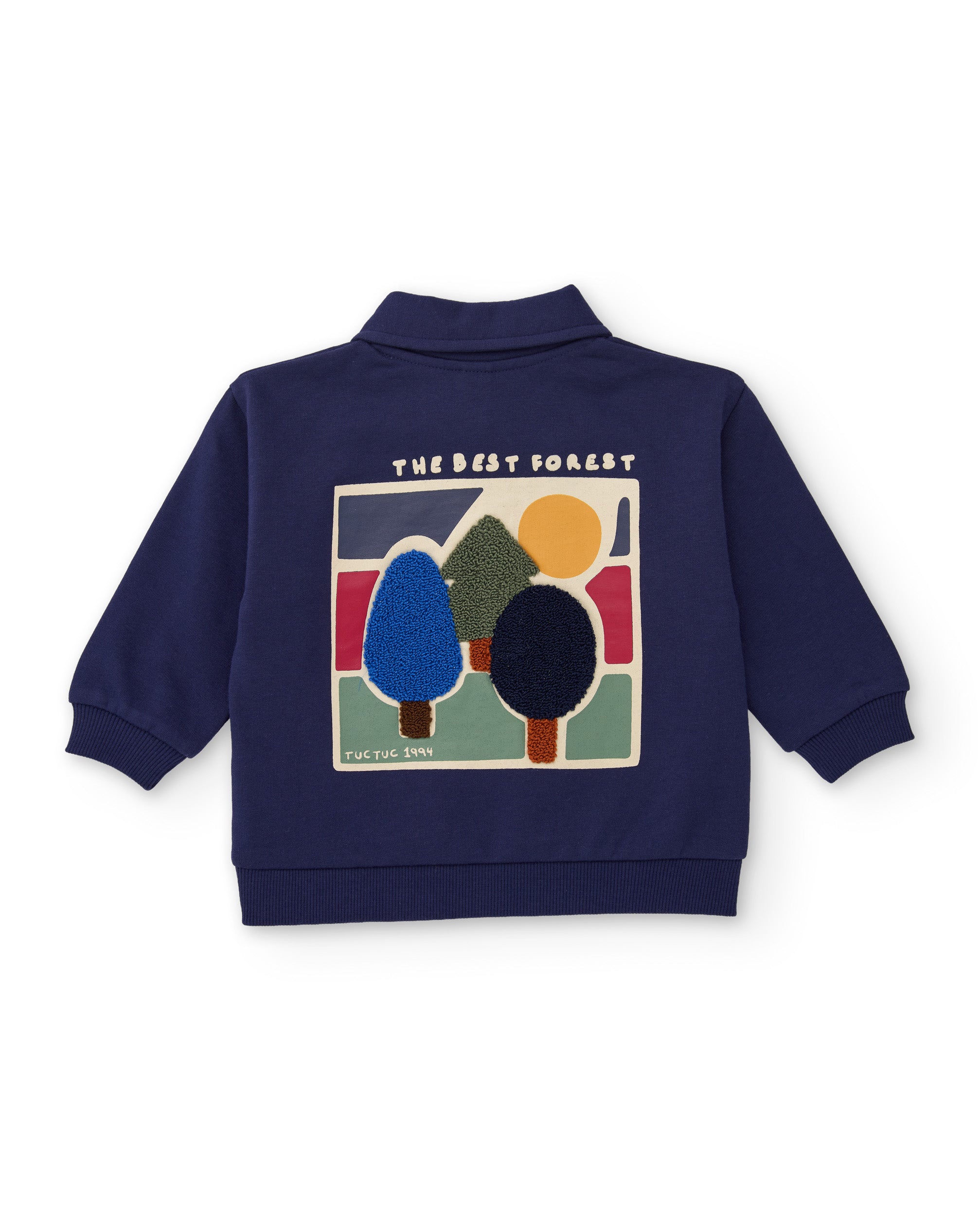 Polo de niño de felpa con estampado en la espalda
