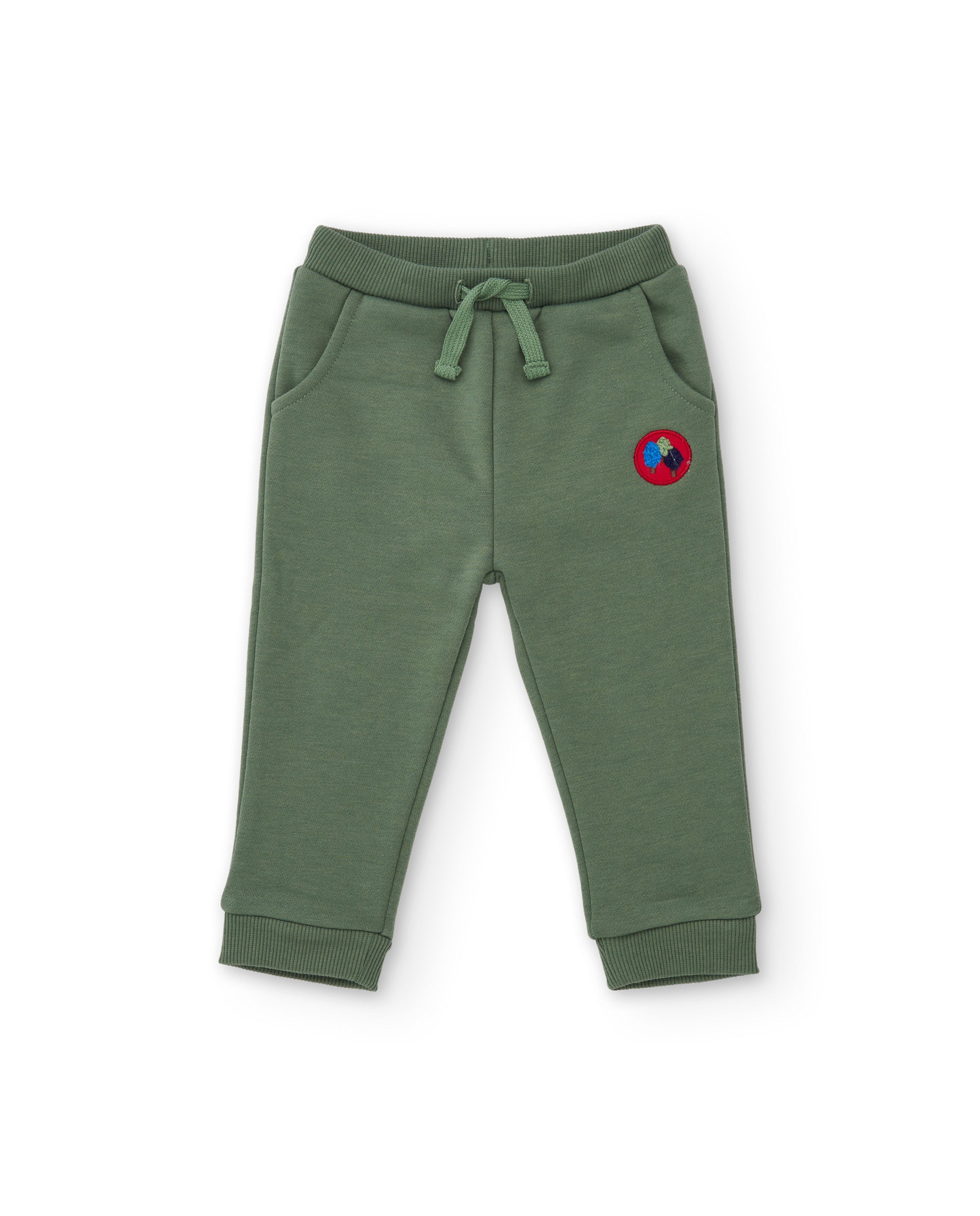 Conjunto de niño de felpa con sudadera de motivos de naturaleza y pantalón