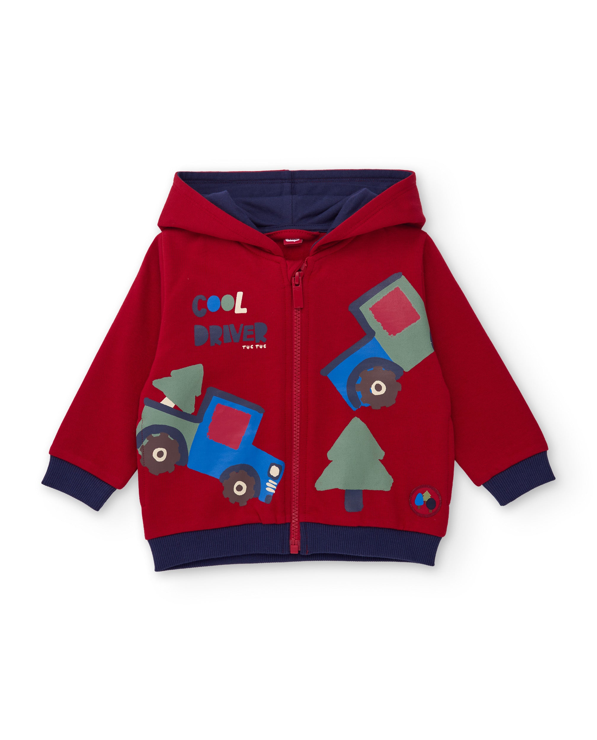 Conjunto de niño de felpa con sudadera de capucha y cremallera