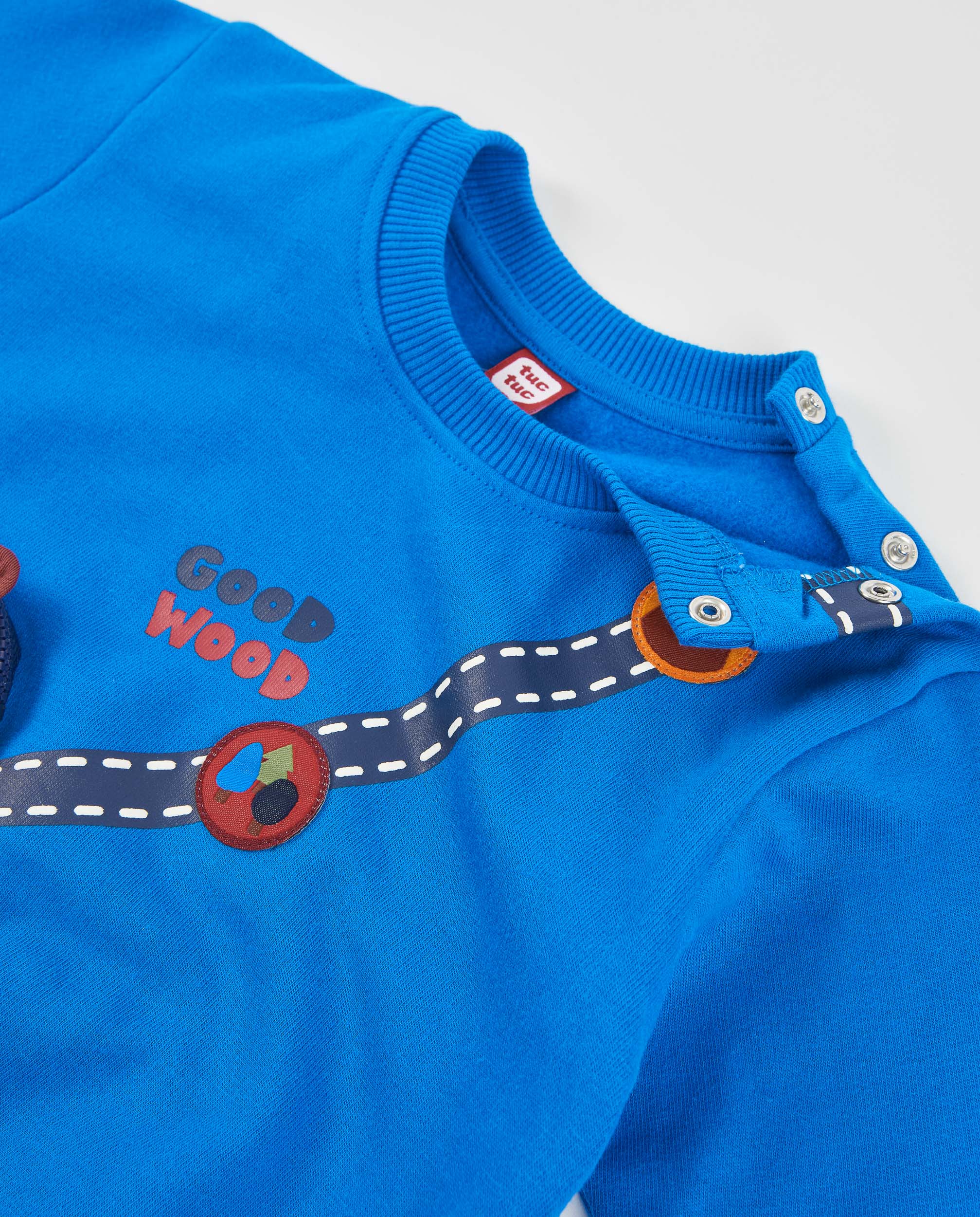 Sudadera de niño de felpa con aplique de bandolera y tacto suave