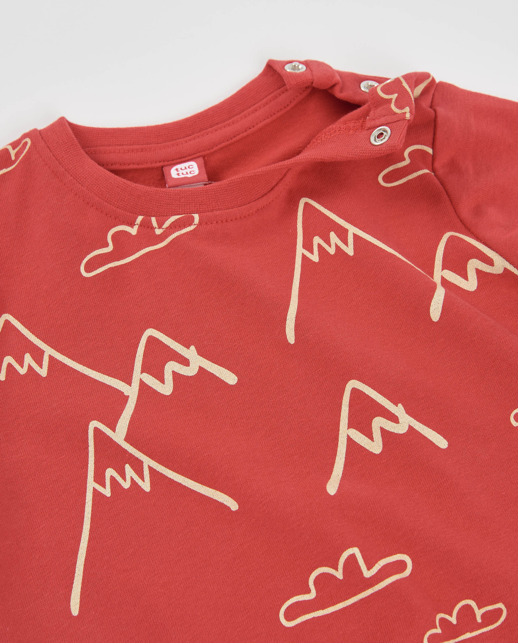 Camiseta de niño de punto con estampado de montañas