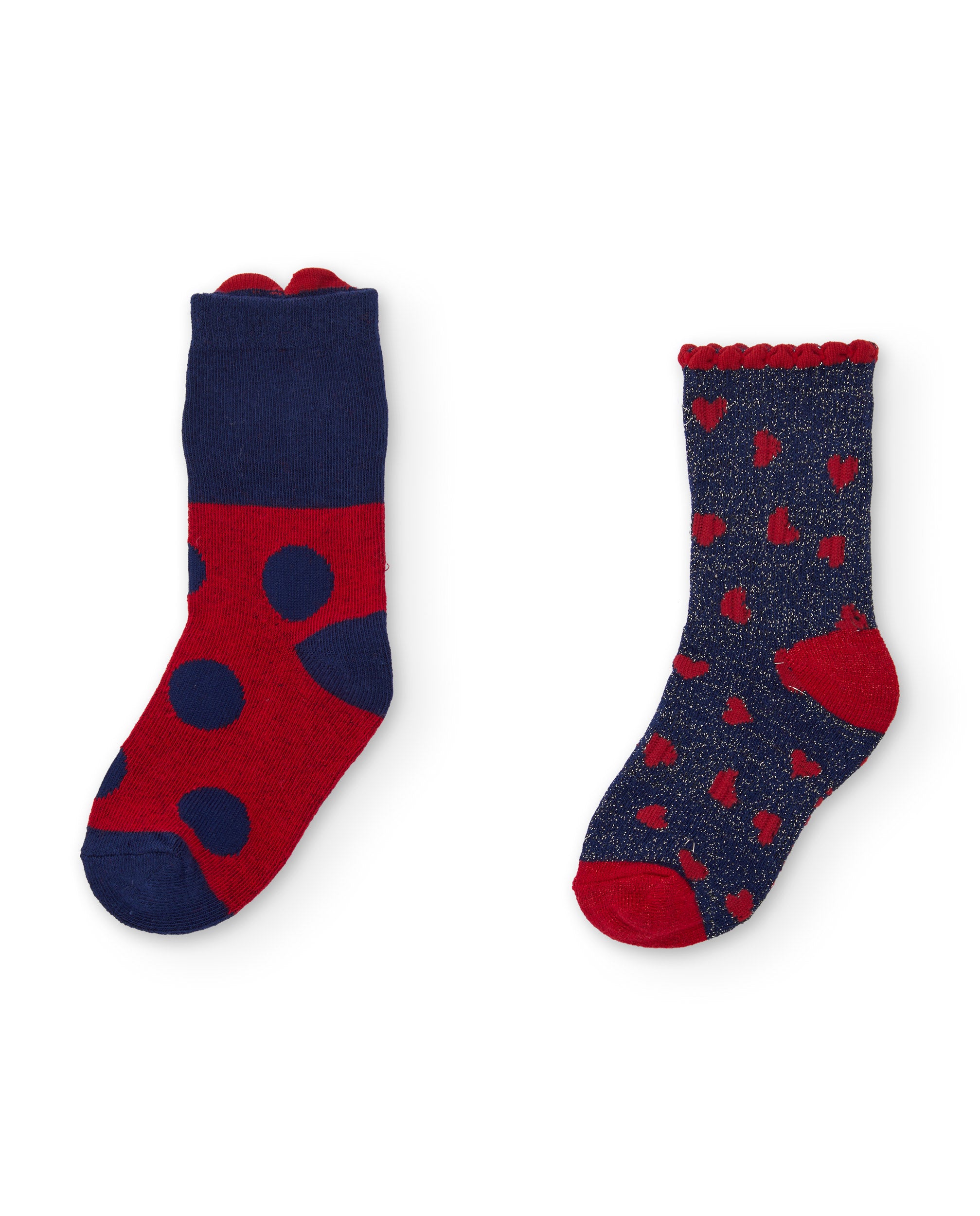 Set de calcetines de niña con estampado de corazones y flores