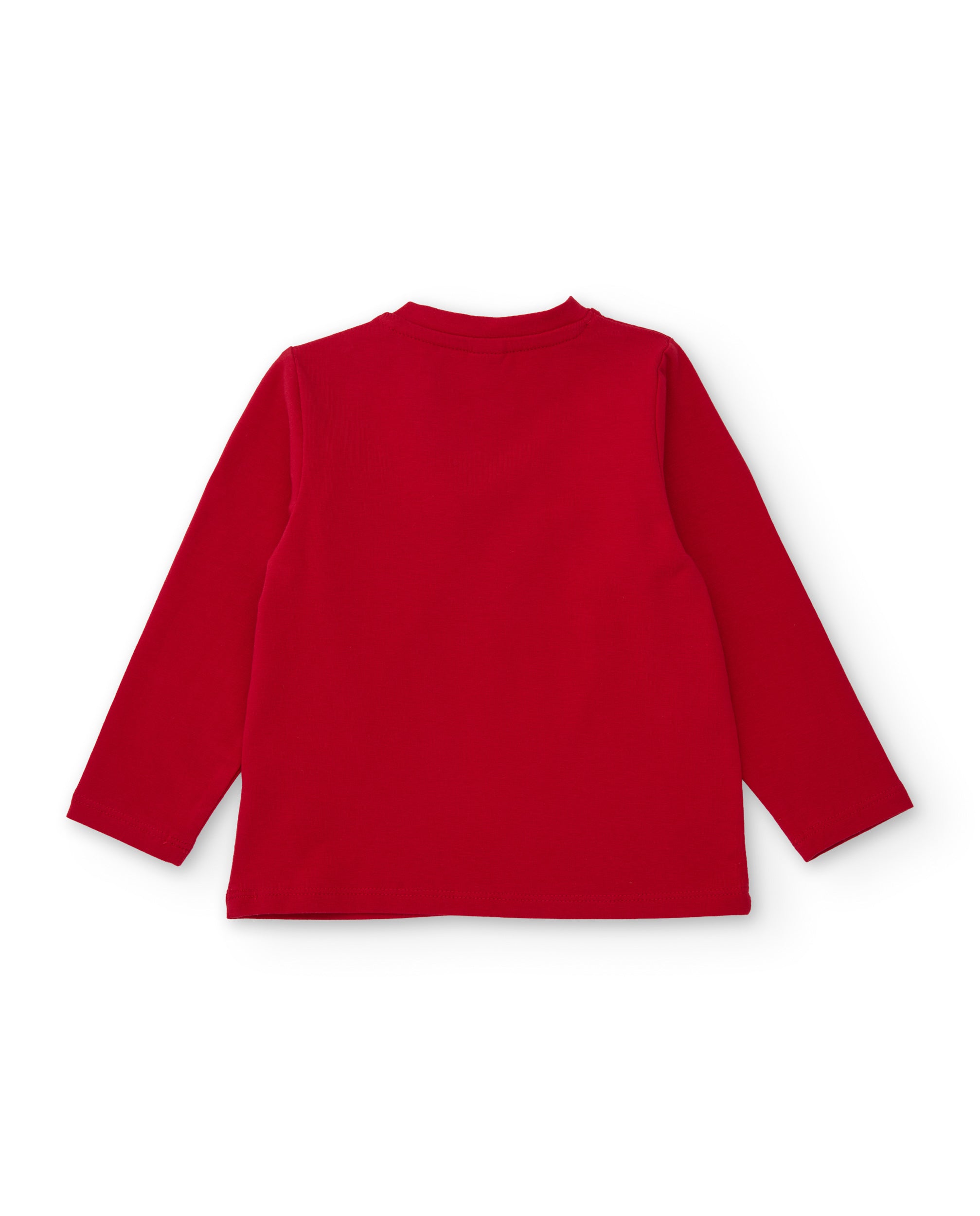 Camiseta de niña de punto con parche de corazón y manga larga