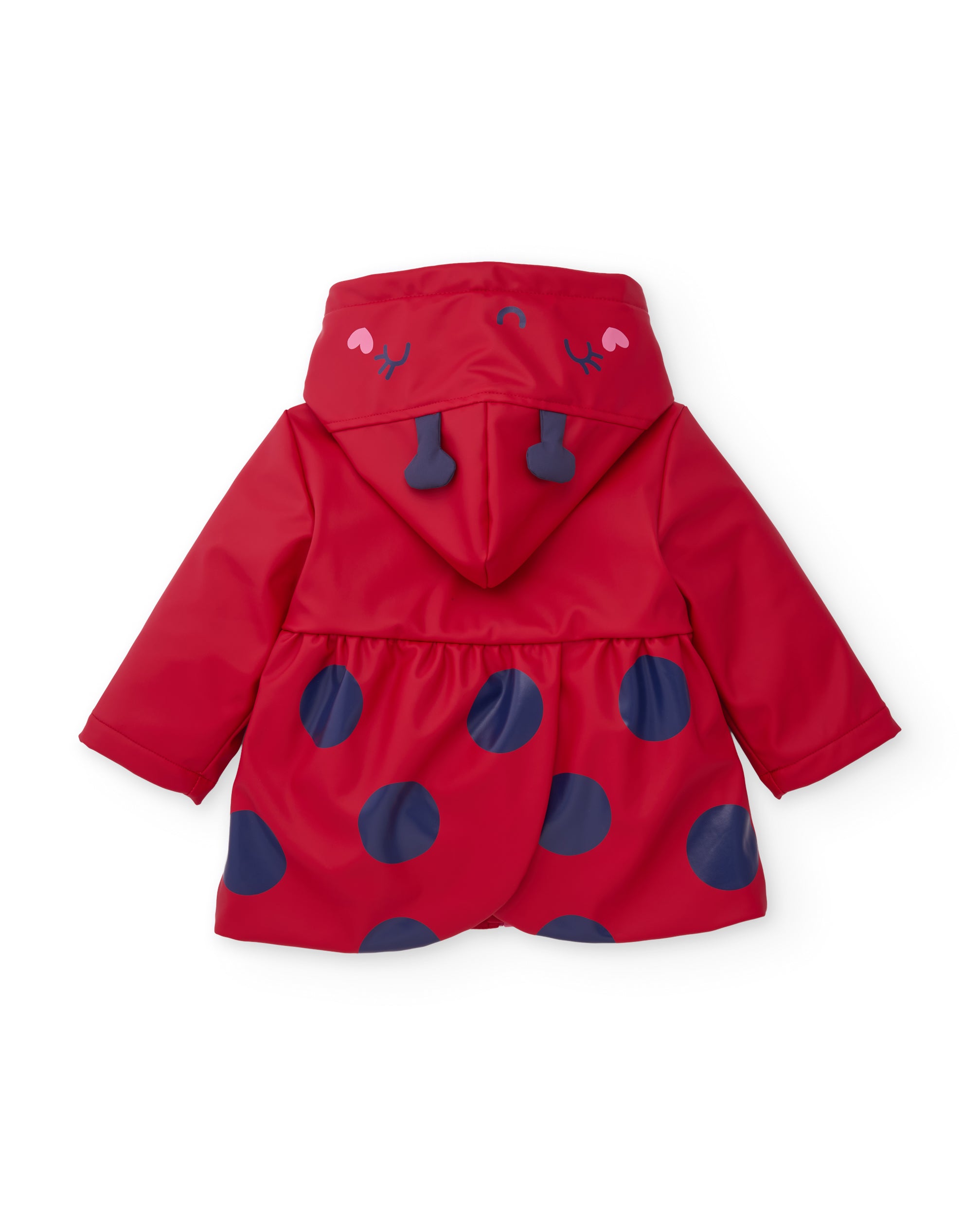 Chubasquero de niña con capucha y diseño de mariquita