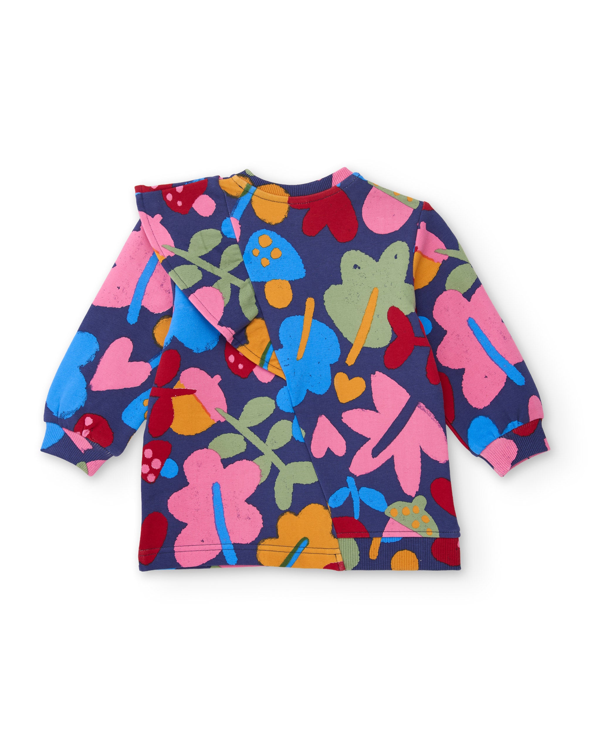 Vestido de niña de felpa con estampado floral y tacto cálido