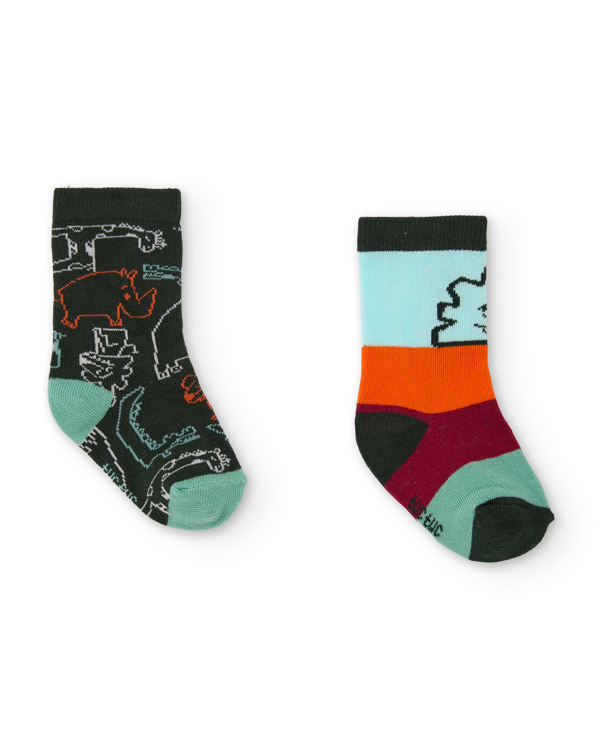Set de calcetines de niño con diseño de animalitos y colores vivos