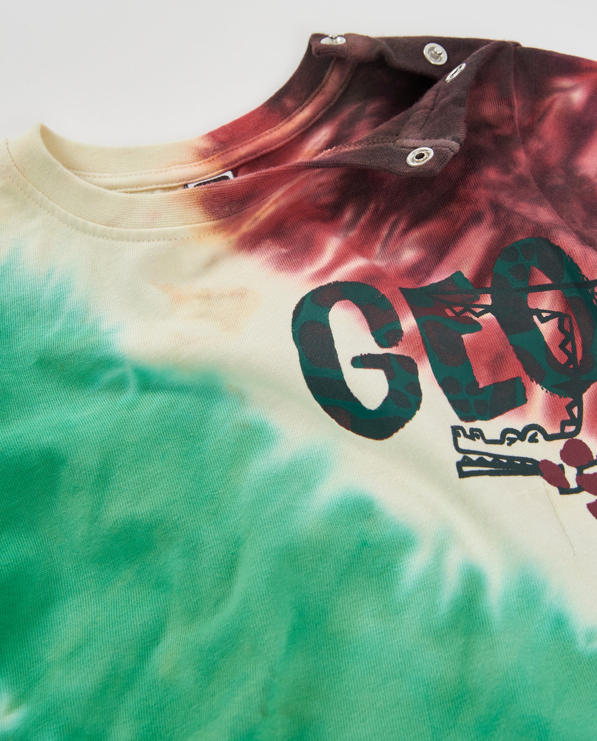 Camiseta de niño de punto con manga larga y estampado tie dye